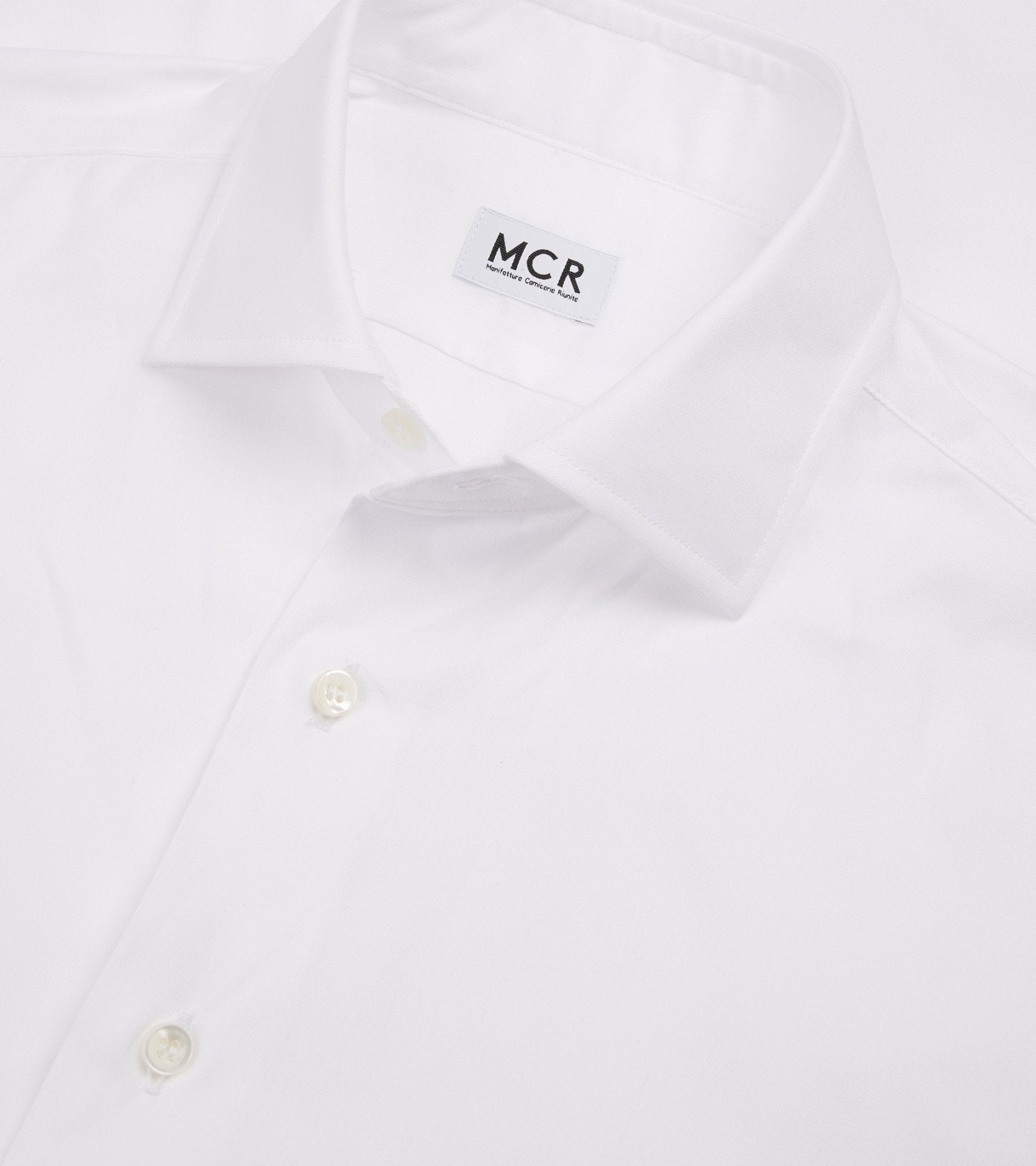 MCR Slim Pinpoint Shirt: White - Trunk Clothiers