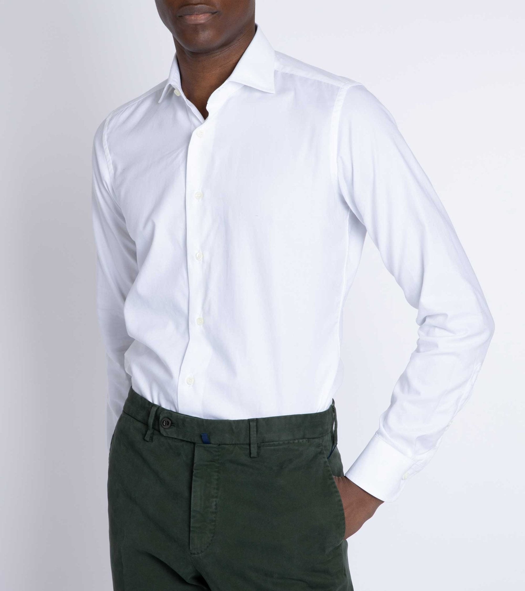 MCR Slim Pinpoint Shirt: White - Trunk Clothiers