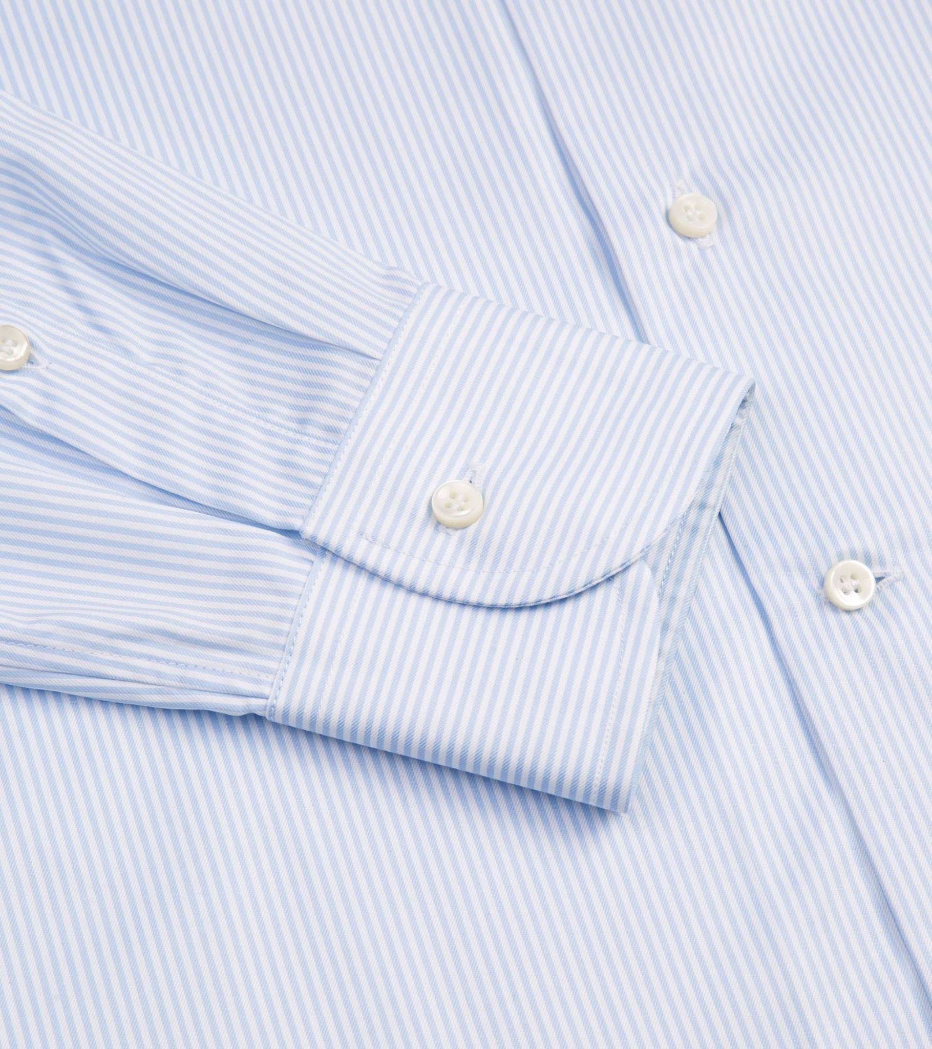 MCR Slim Twill Striped Shirt: Light Blue - Trunk Clothiers