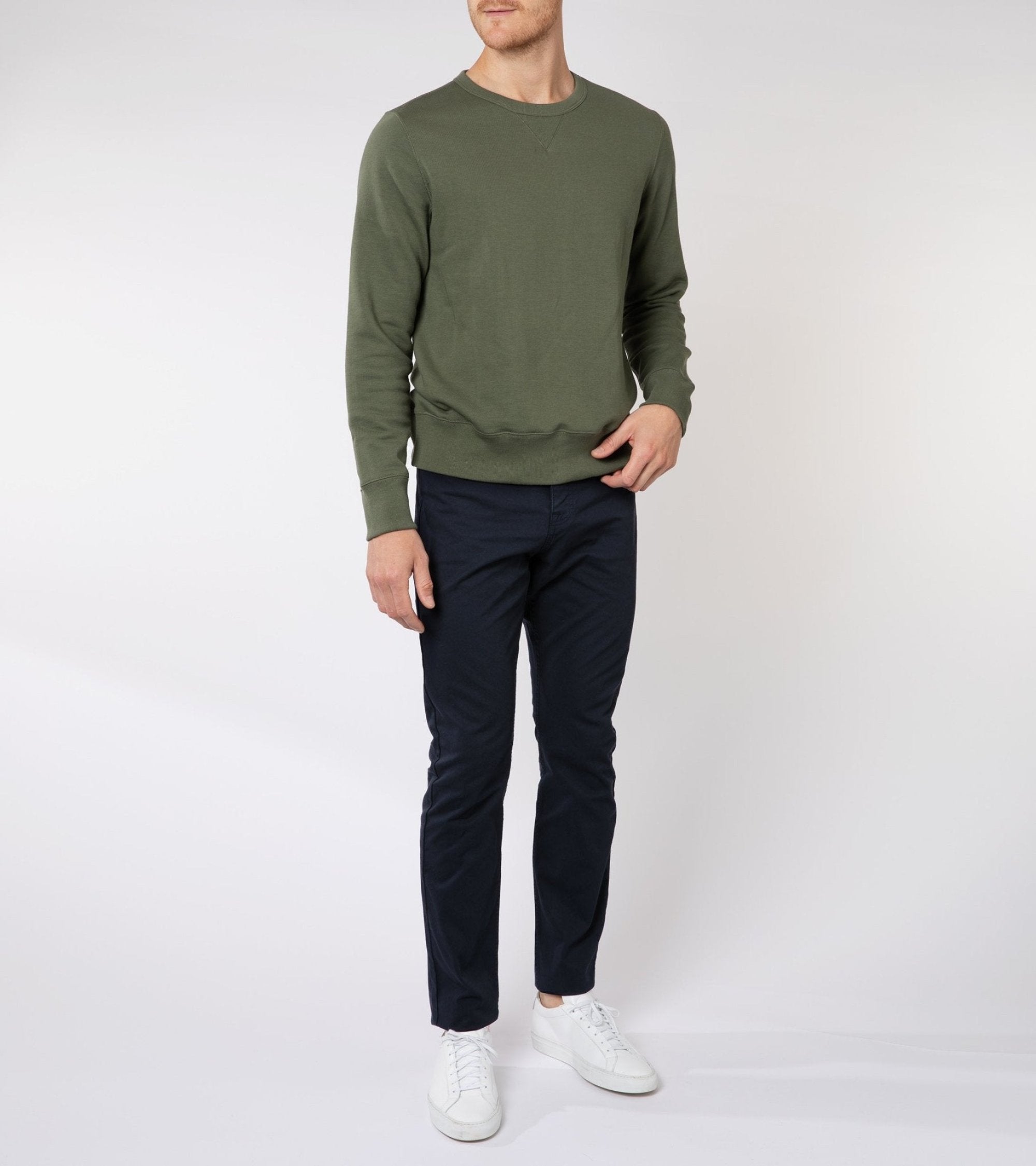 Merz b. Schwanen 346 Sweatshirt: Army Green - Trunk Clothiers