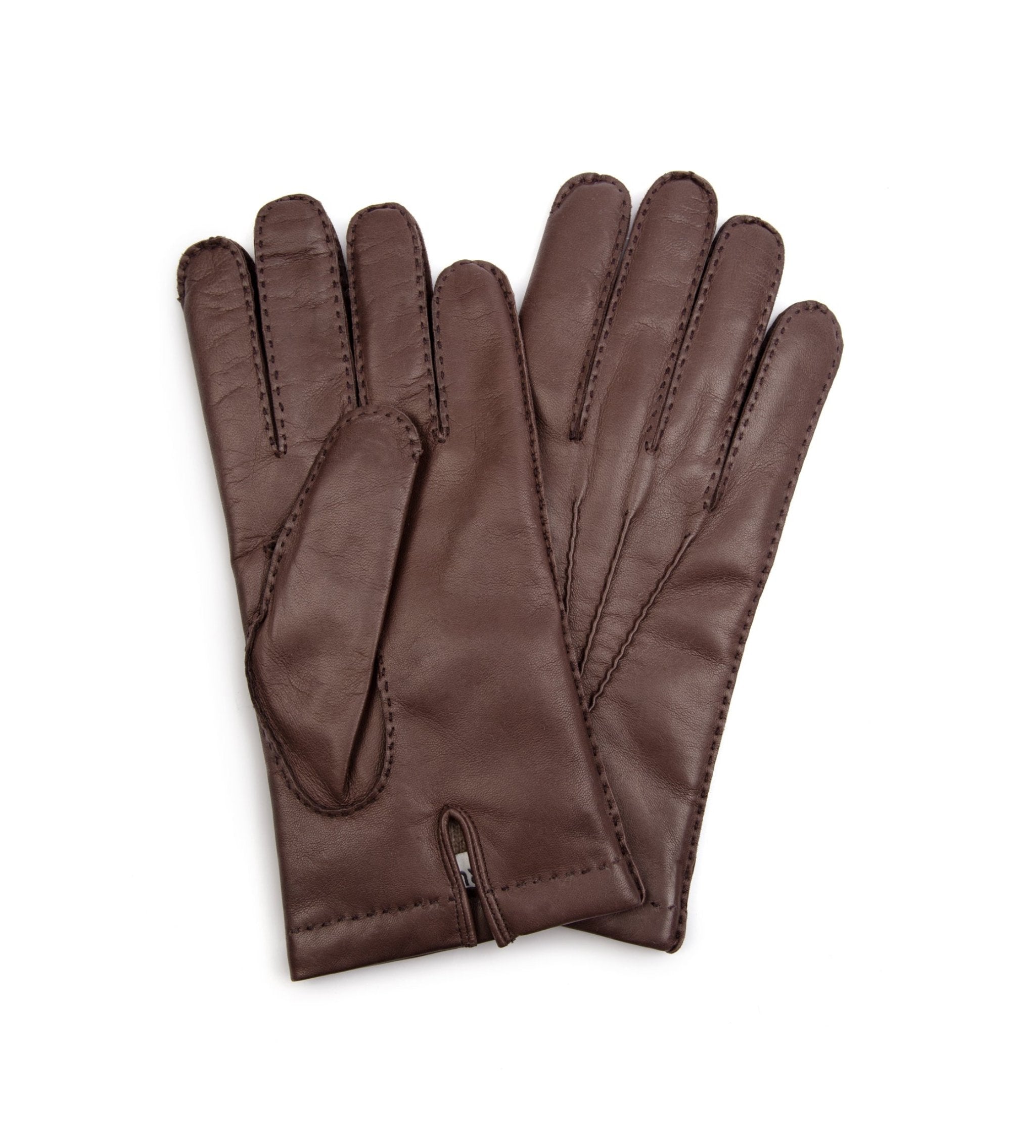 Trunk Cashmere Lined Napa Leather Gloves: Mink Brown