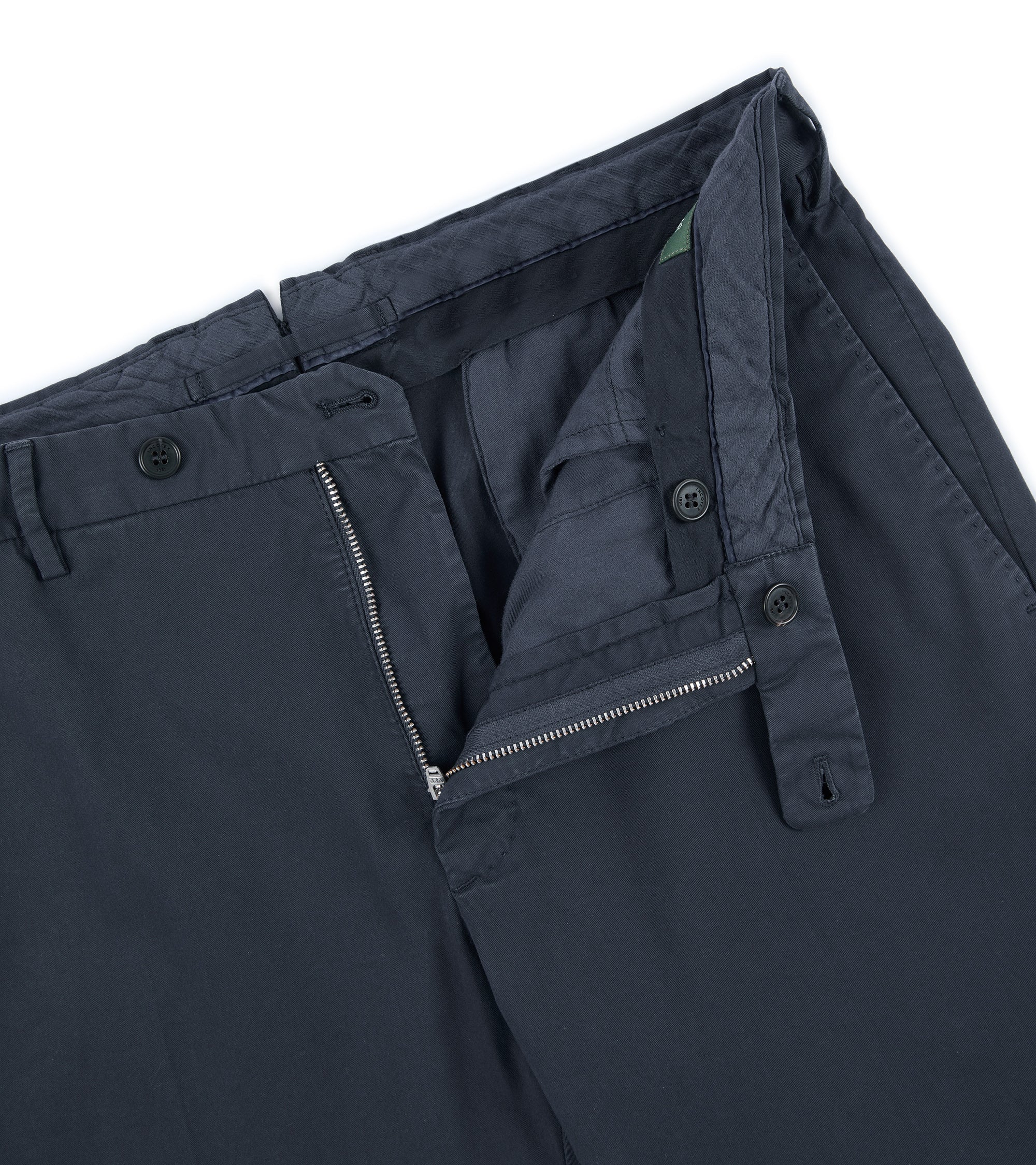 Incotex Regular Fit Royal Batavia Cotton Trousers: Navy