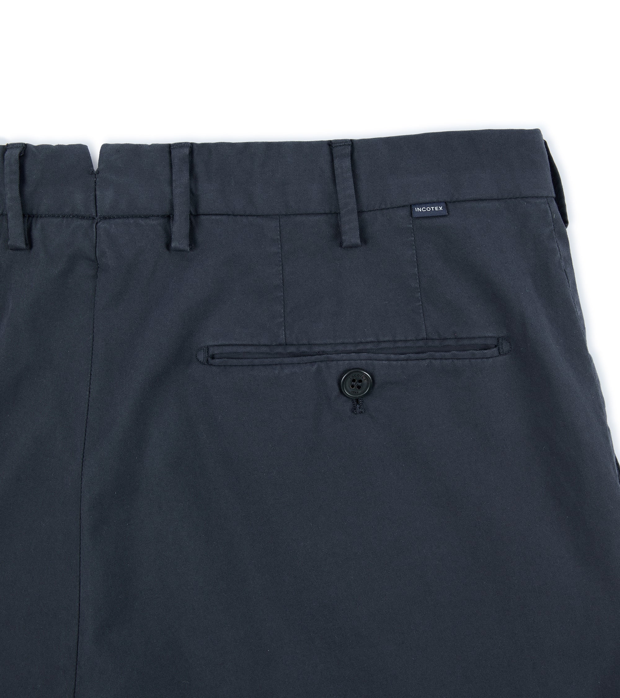 Incotex Regular Fit Royal Batavia Cotton Trousers: Navy