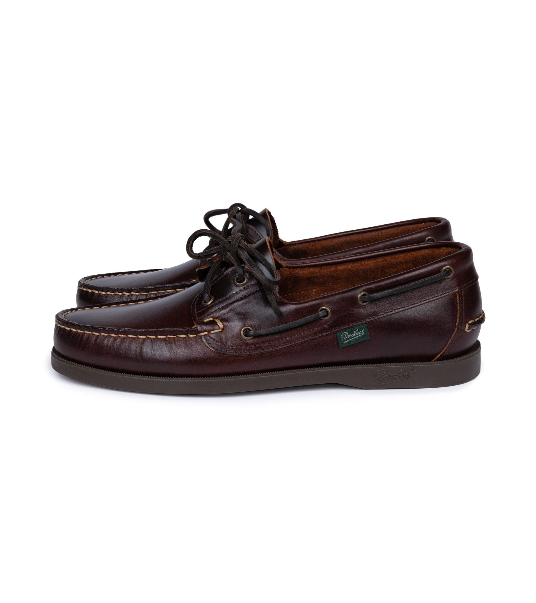 Paraboot Barth Leather Boat Shoe: Burgundy - Trunk Clothiers