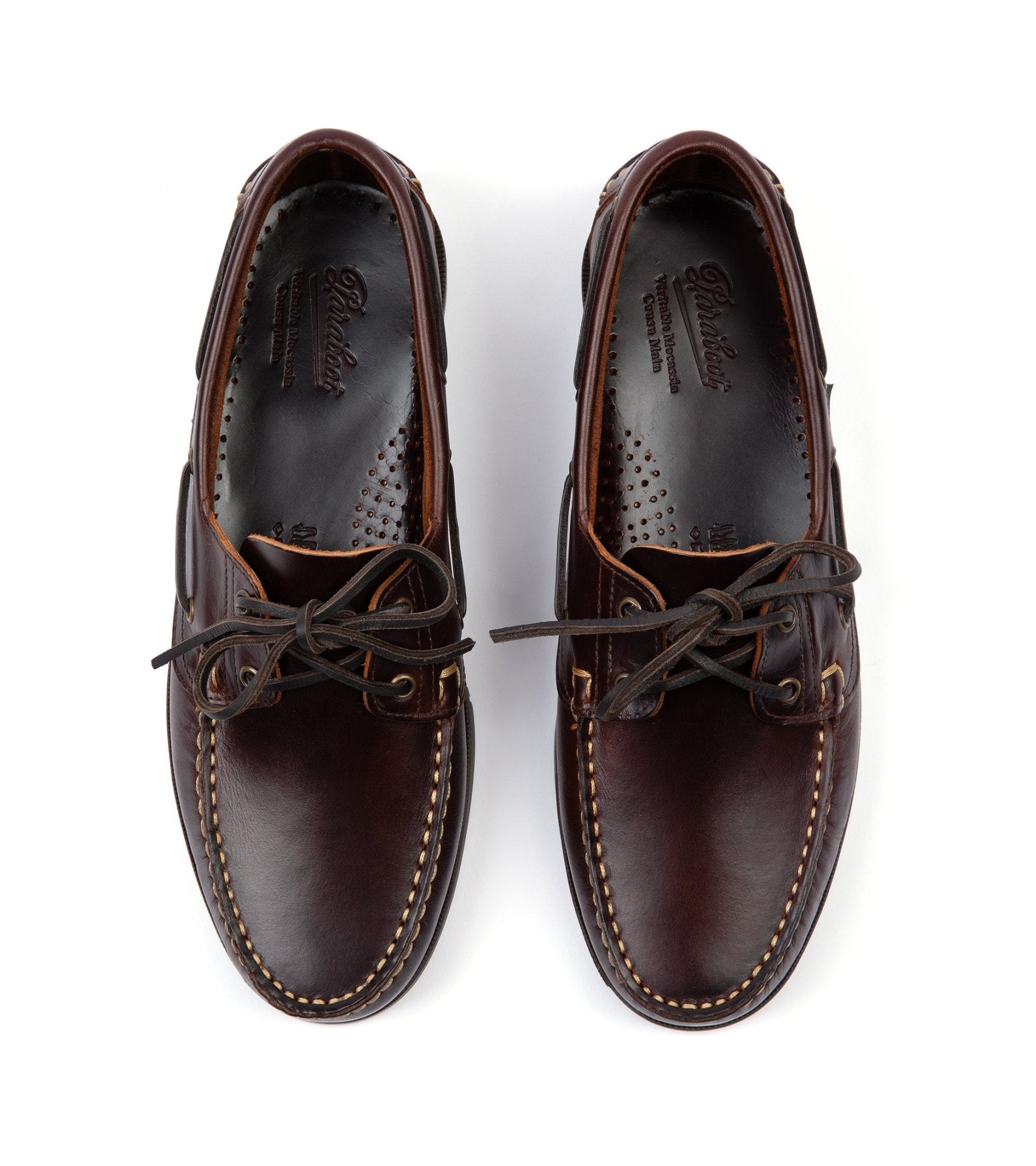 Paraboot Barth Leather Boat Shoe: Burgundy - Trunk Clothiers