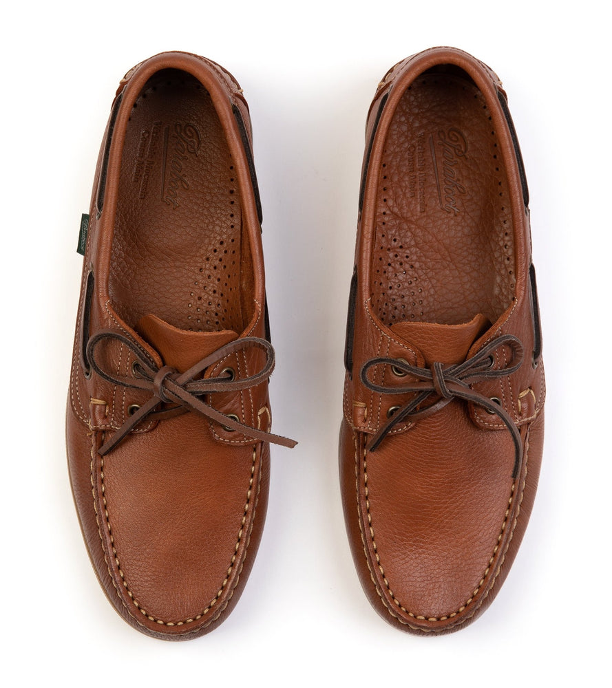 Paraboot Barth Leather Boat Shoe: Tumbled Oak – Trunk Clothiers