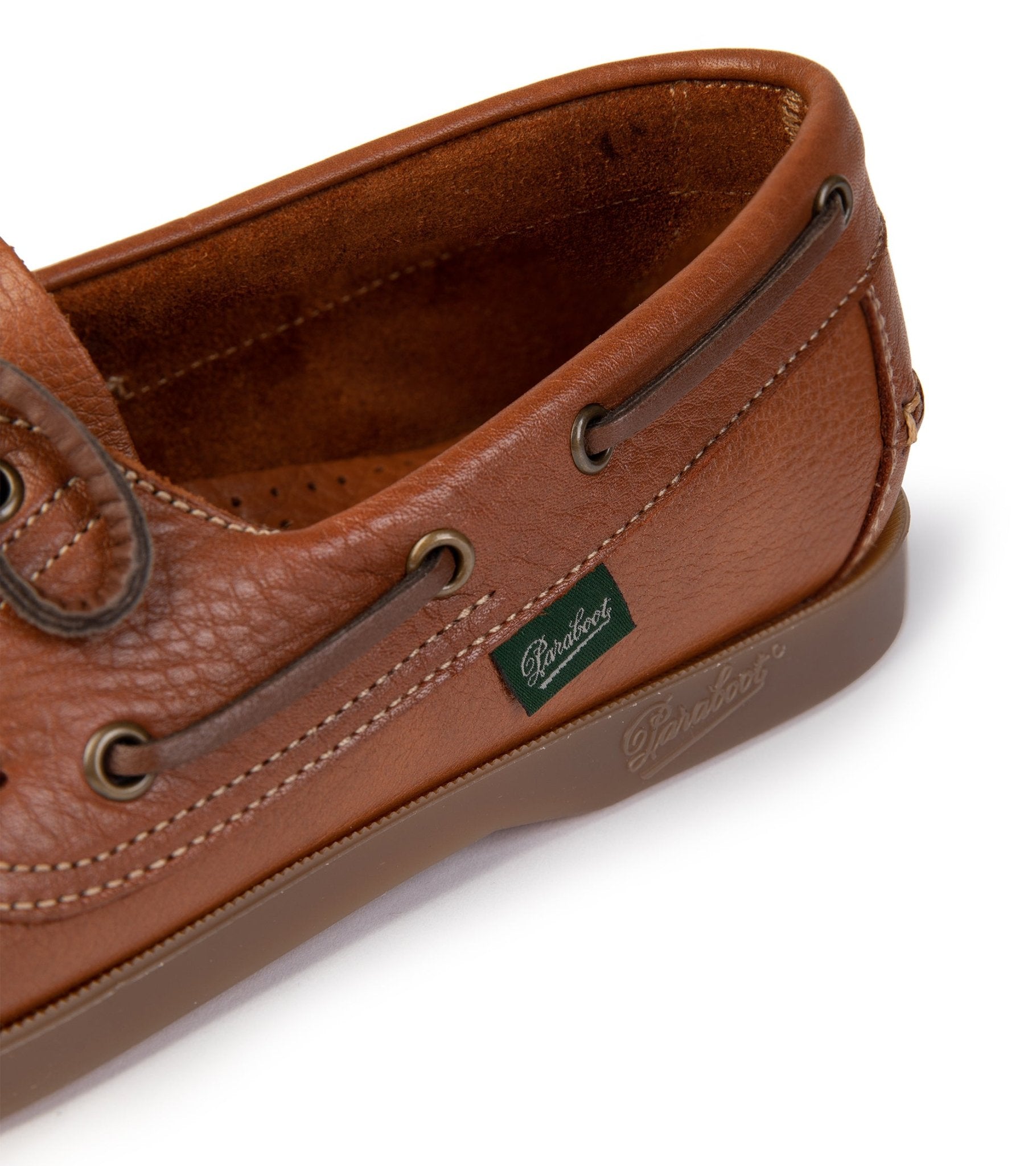 Paraboot Barth Leather Boat Shoe: Tumbled Oak - Trunk Clothiers