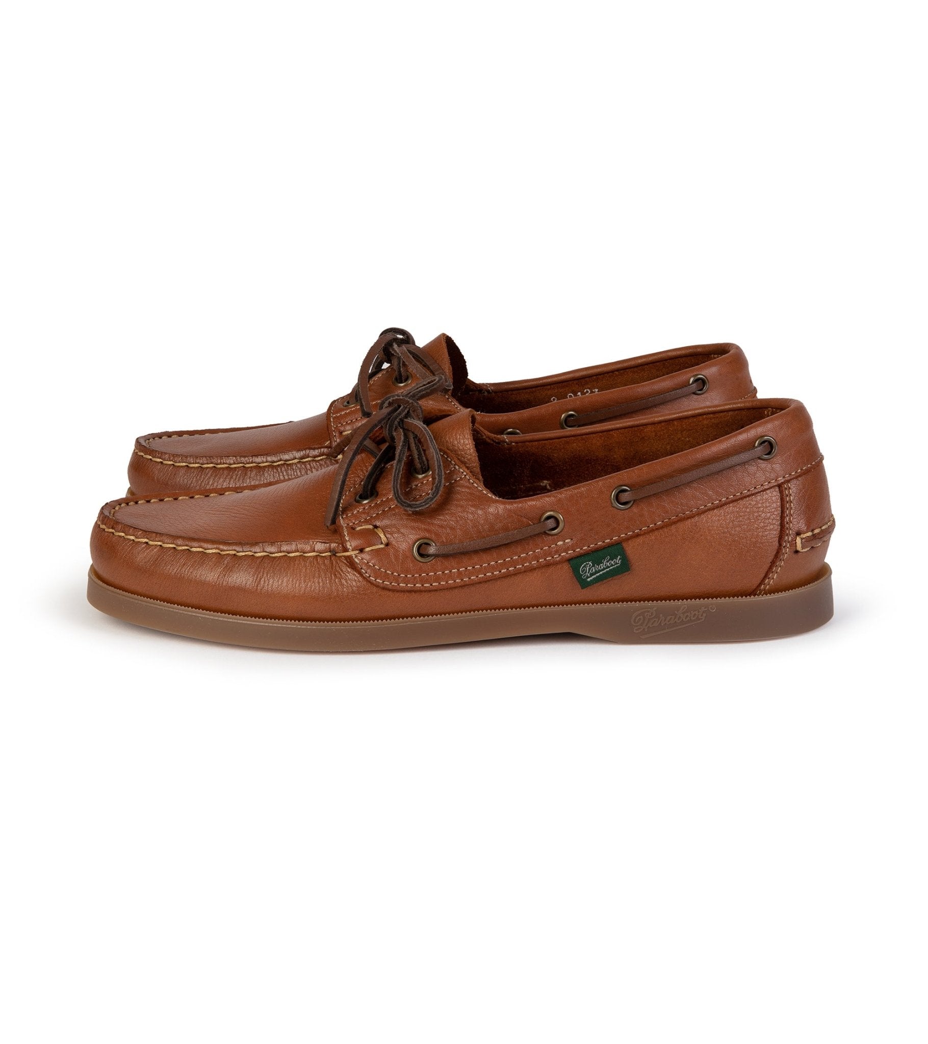 Paraboot Barth Leather Boat Shoe: Tumbled Oak - Trunk Clothiers