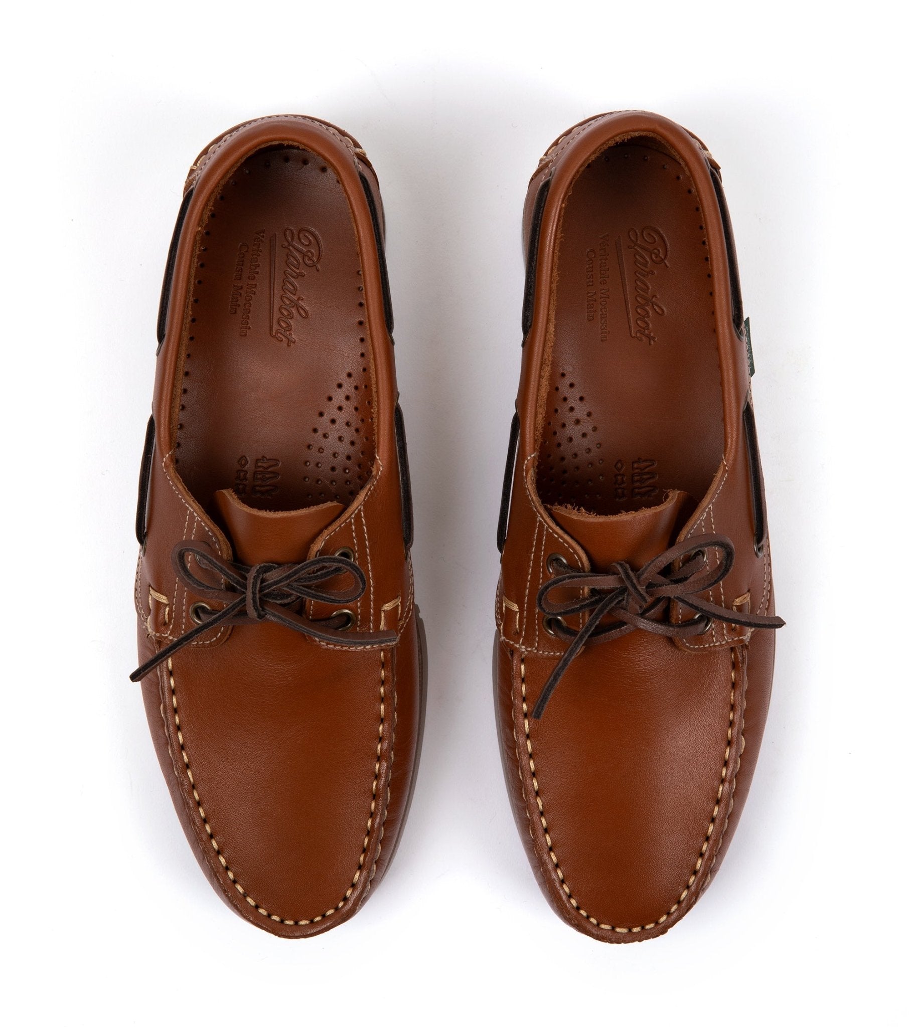 Paraboot Barth Leather Boat Shoe: Whiskey - Trunk Clothiers