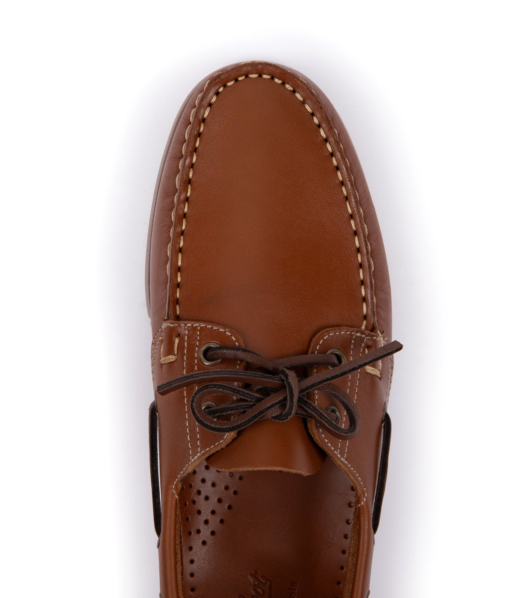 Paraboot Barth Leather Boat Shoe: Whiskey - Trunk Clothiers