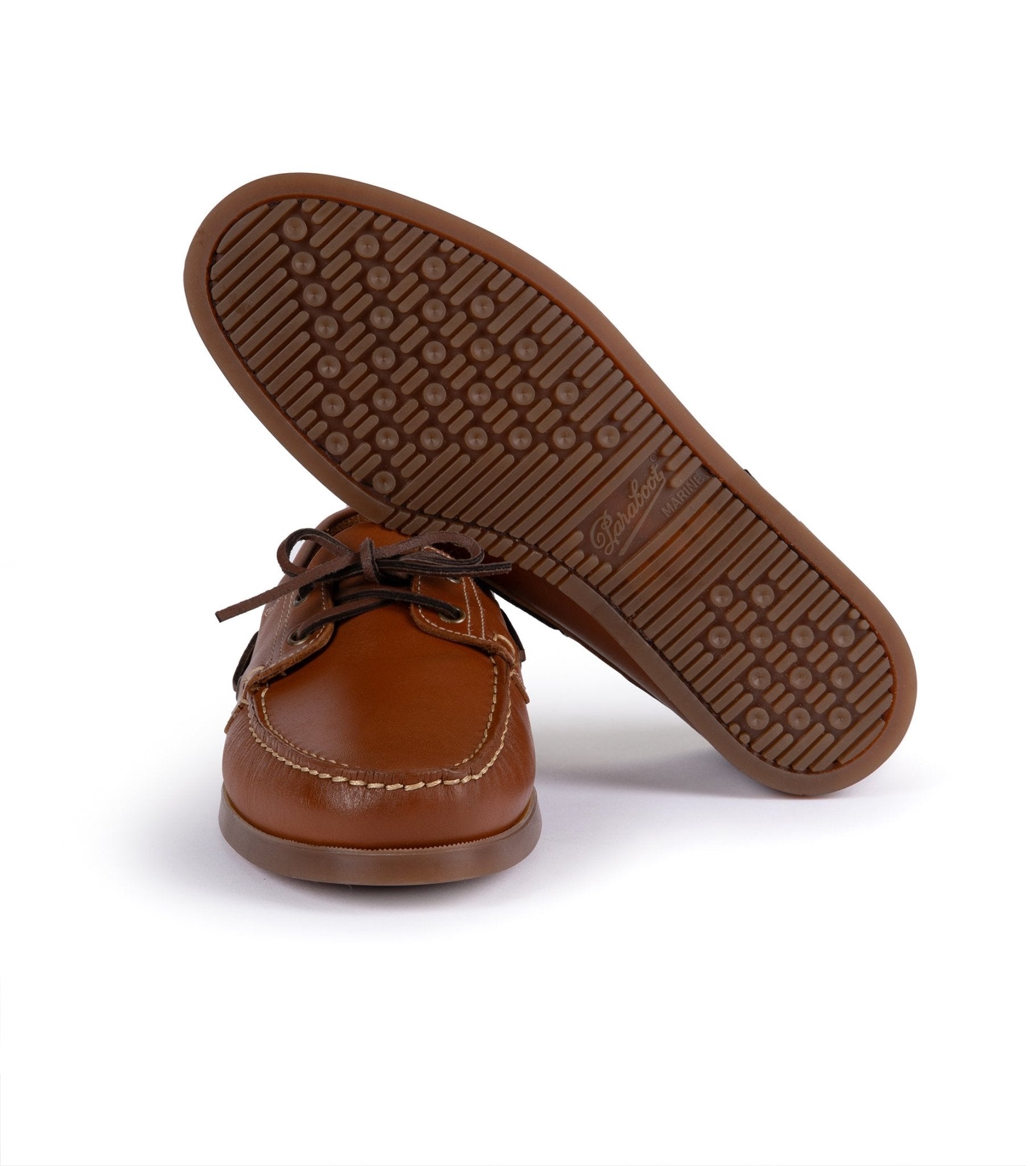 Paraboot Barth Leather Boat Shoe: Whiskey - Trunk Clothiers