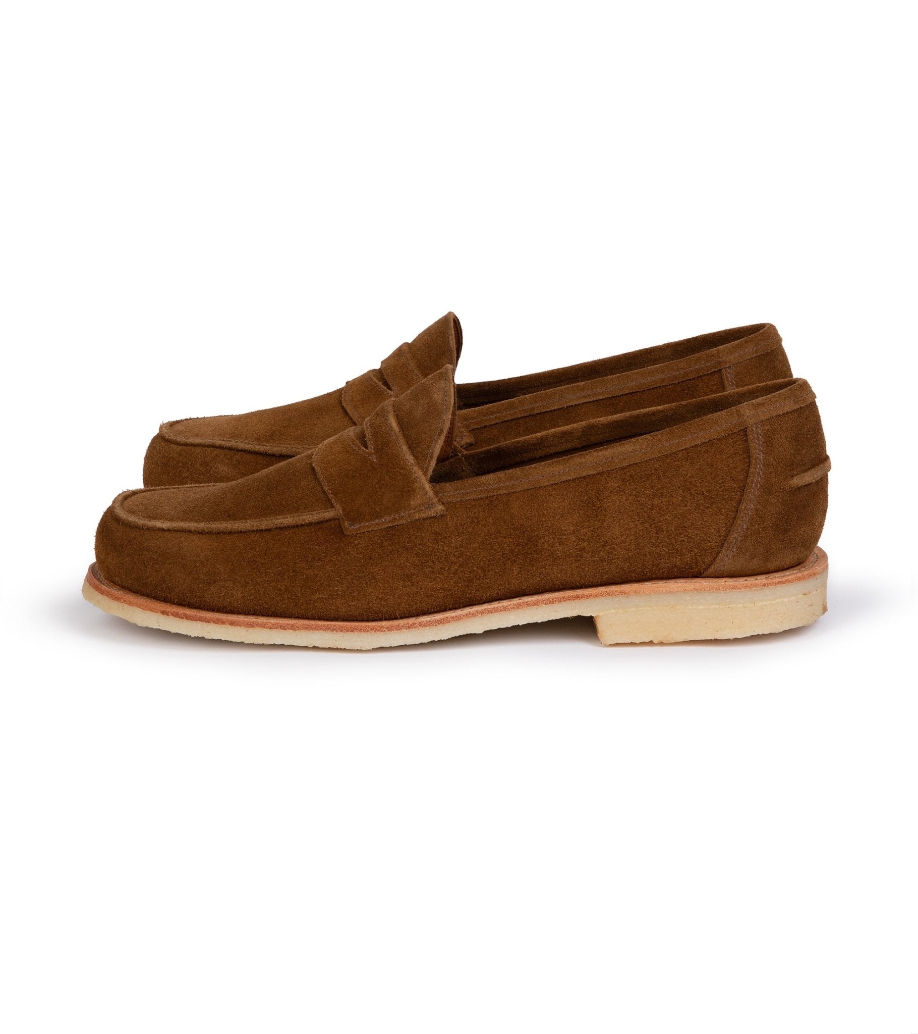 Sanders Edwin Reverse Suede Penny Loafer: Tobacco – Trunk Clothiers