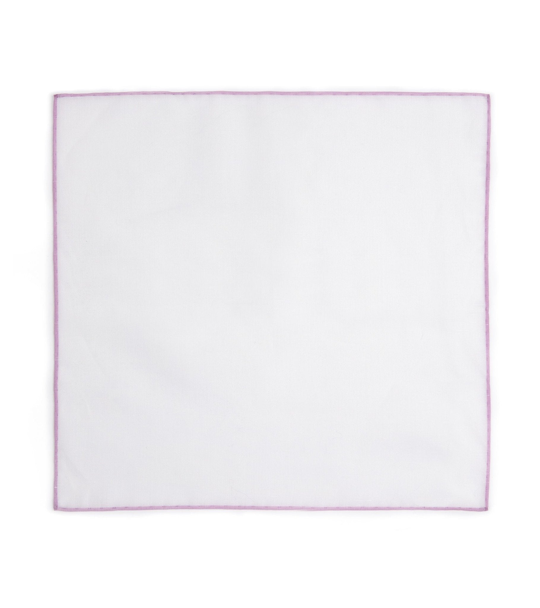 Simonnot-Godard Piped Pocket Square: White/Pink - Trunk Clothiers