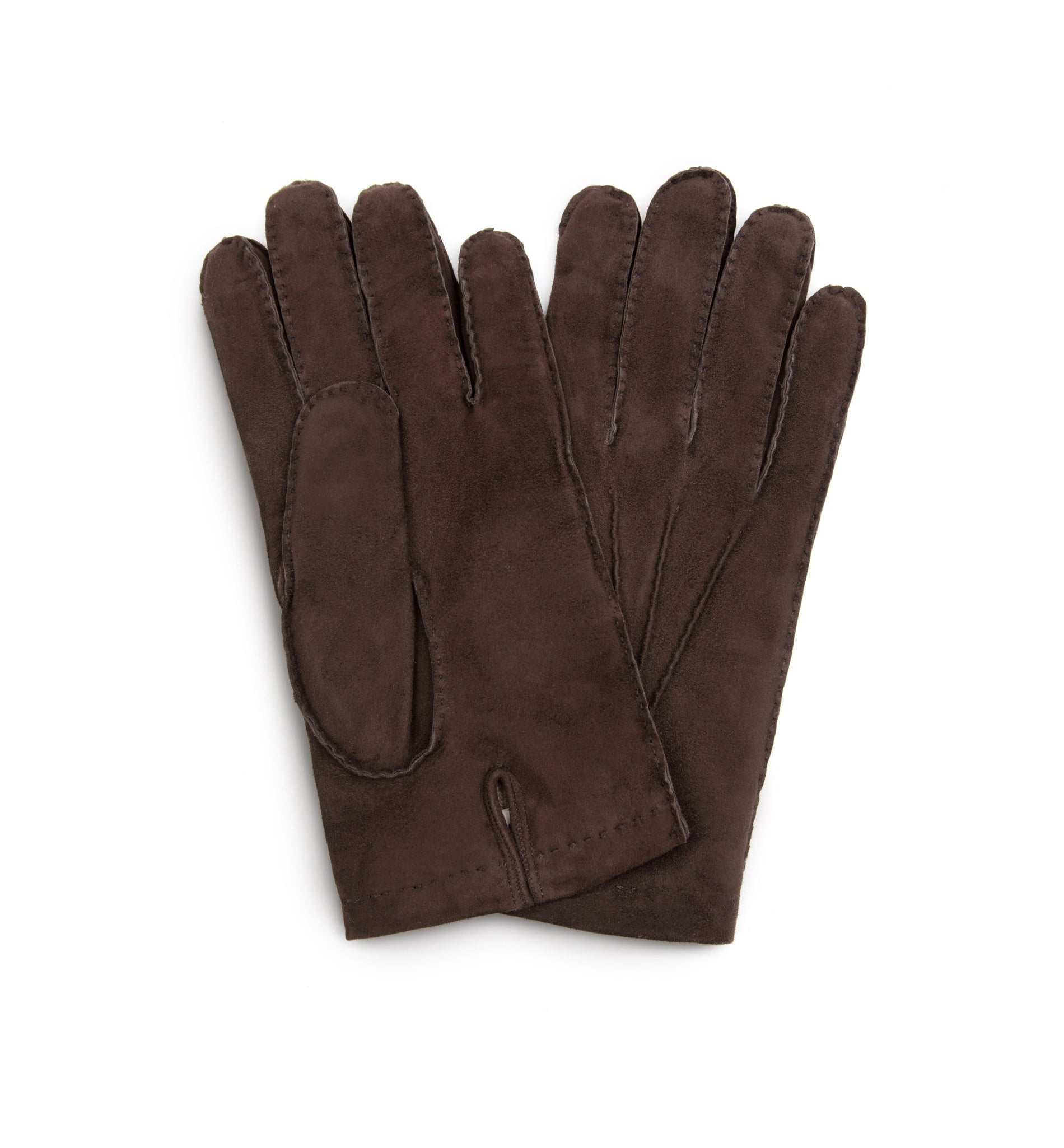 Trunk Cashmere Lined Suede Gloves: Brown