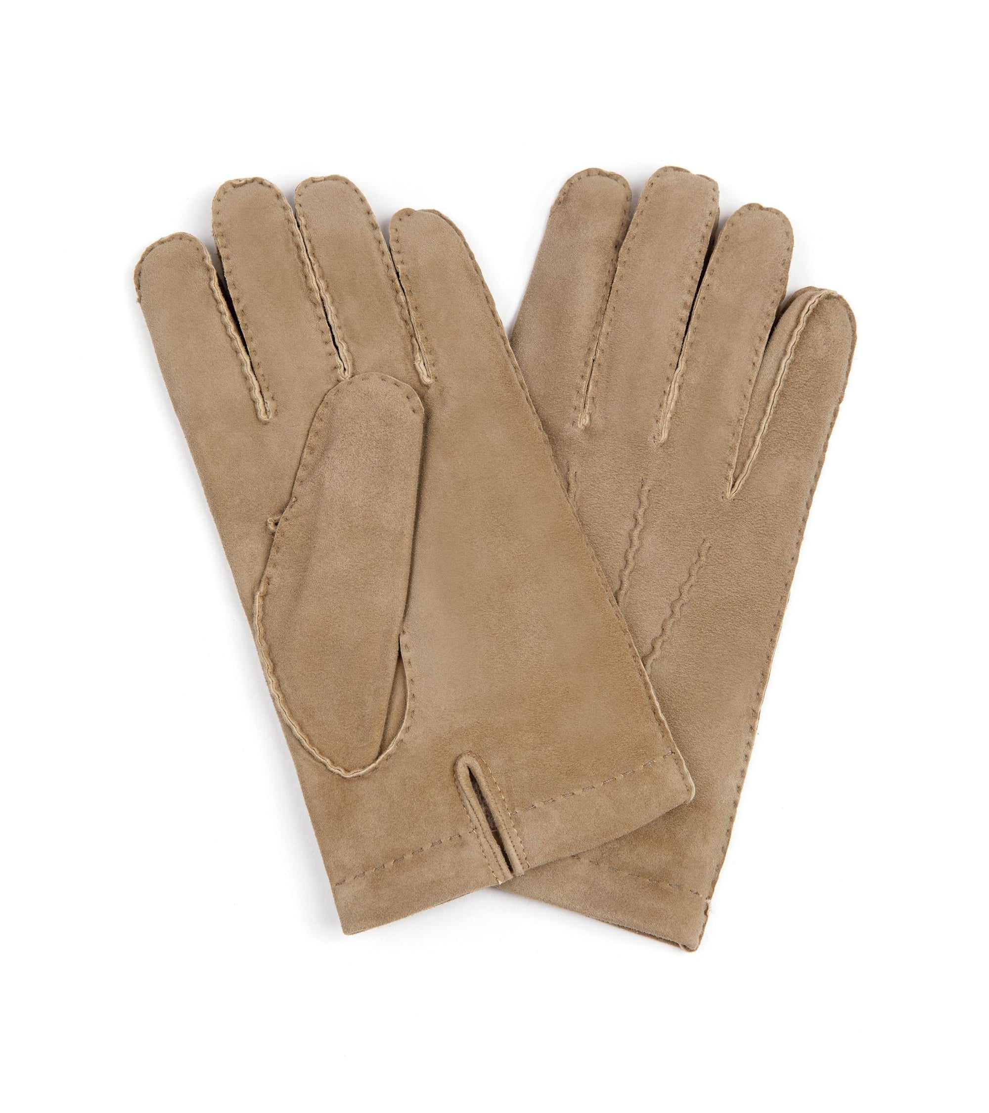 Trunk Cashmere Lined Suede Gloves: Taupe