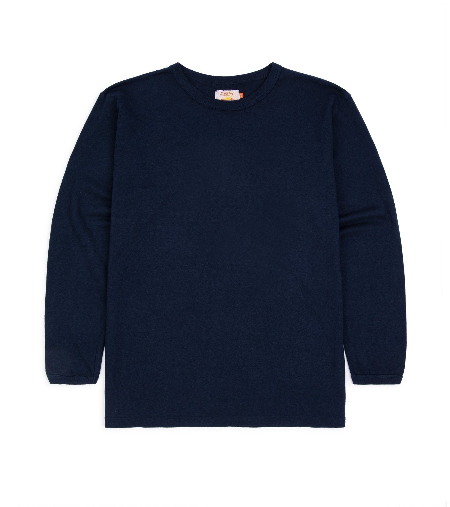 Sunray Sportswear Haleiwa Long Sleeve Cotton T-Shirt: Dark Navy - Trunk Clothiers