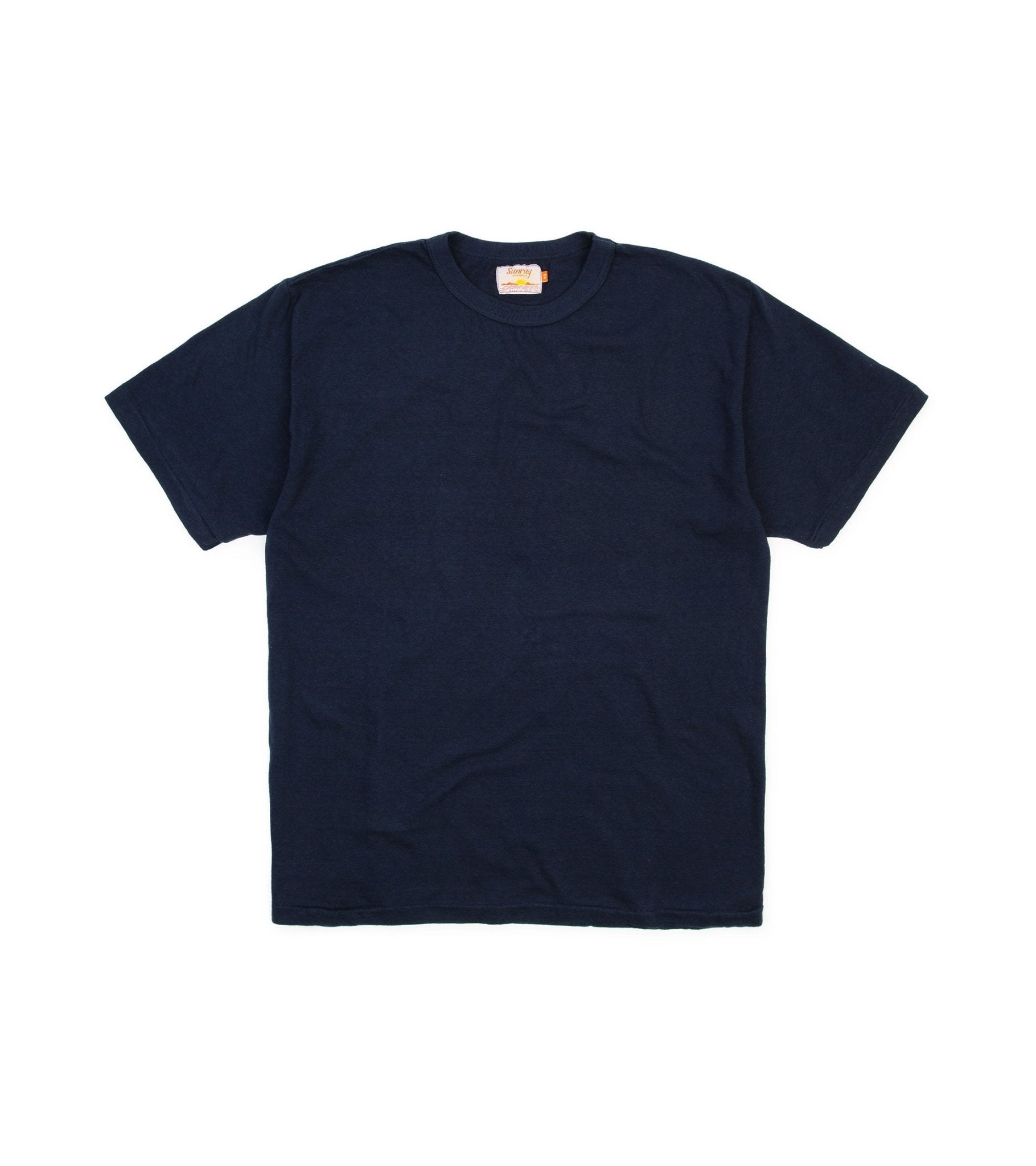 Sunray Sportswear Haleiwa Short Sleeve Cotton T-Shirt: Dark Navy - Trunk Clothiers