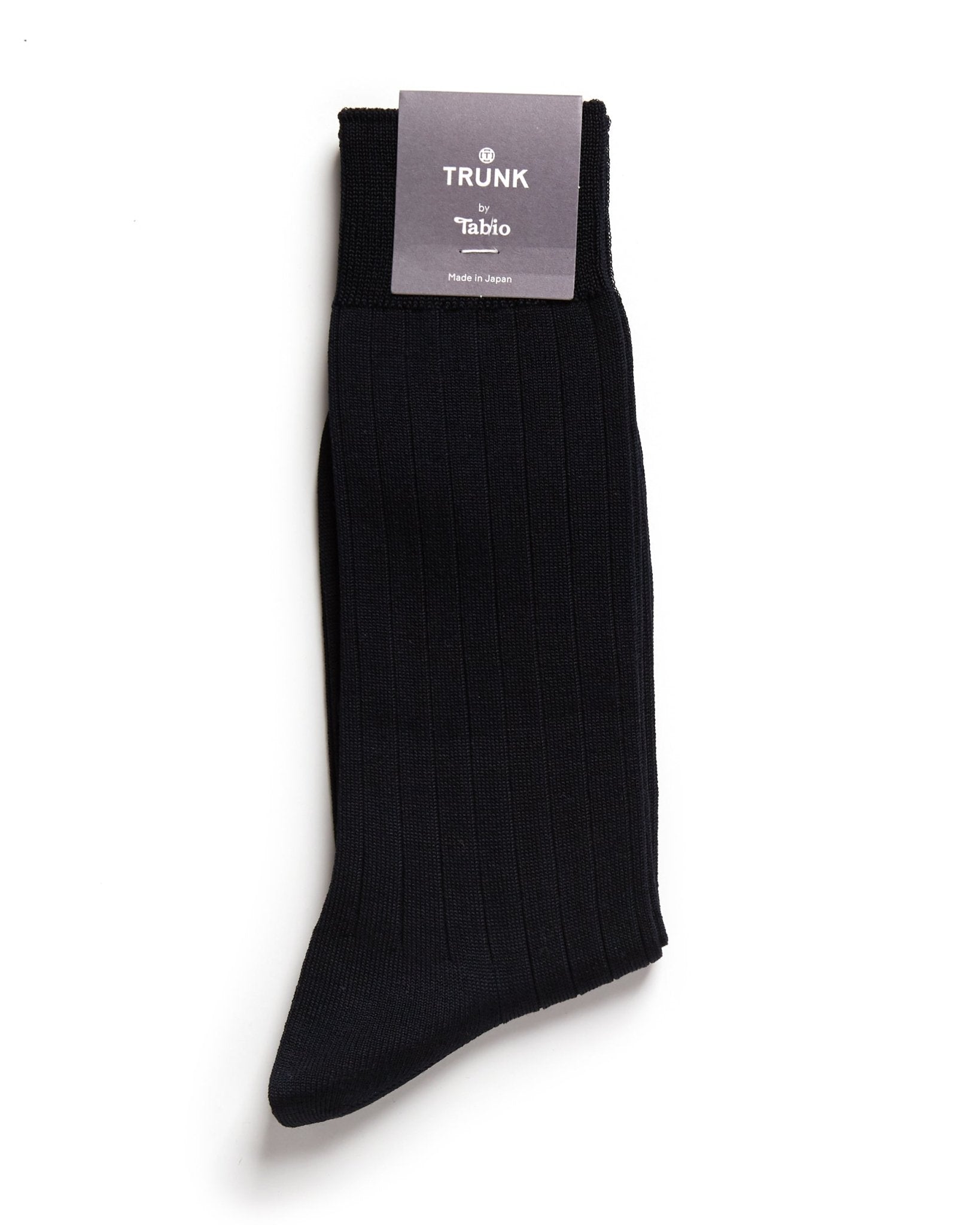 Tabio Cotton Ribbed Socks: Dark Navy - Trunk Clothiers