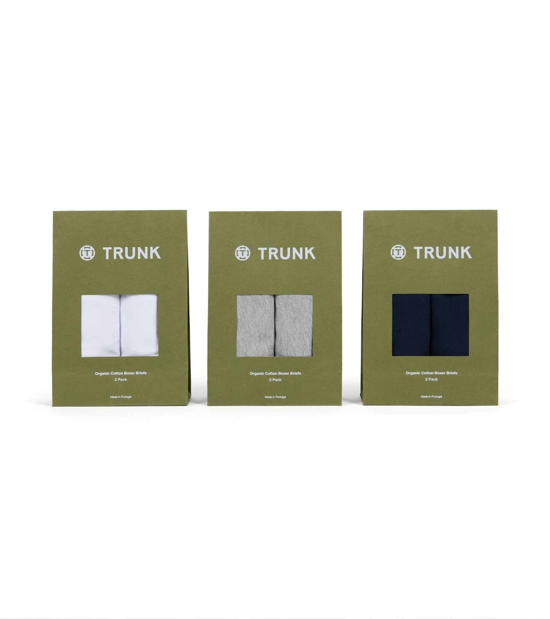 Trunk 2 Pack Organic Cotton Boxer Briefs: Grey Marl - Trunk Clothiers