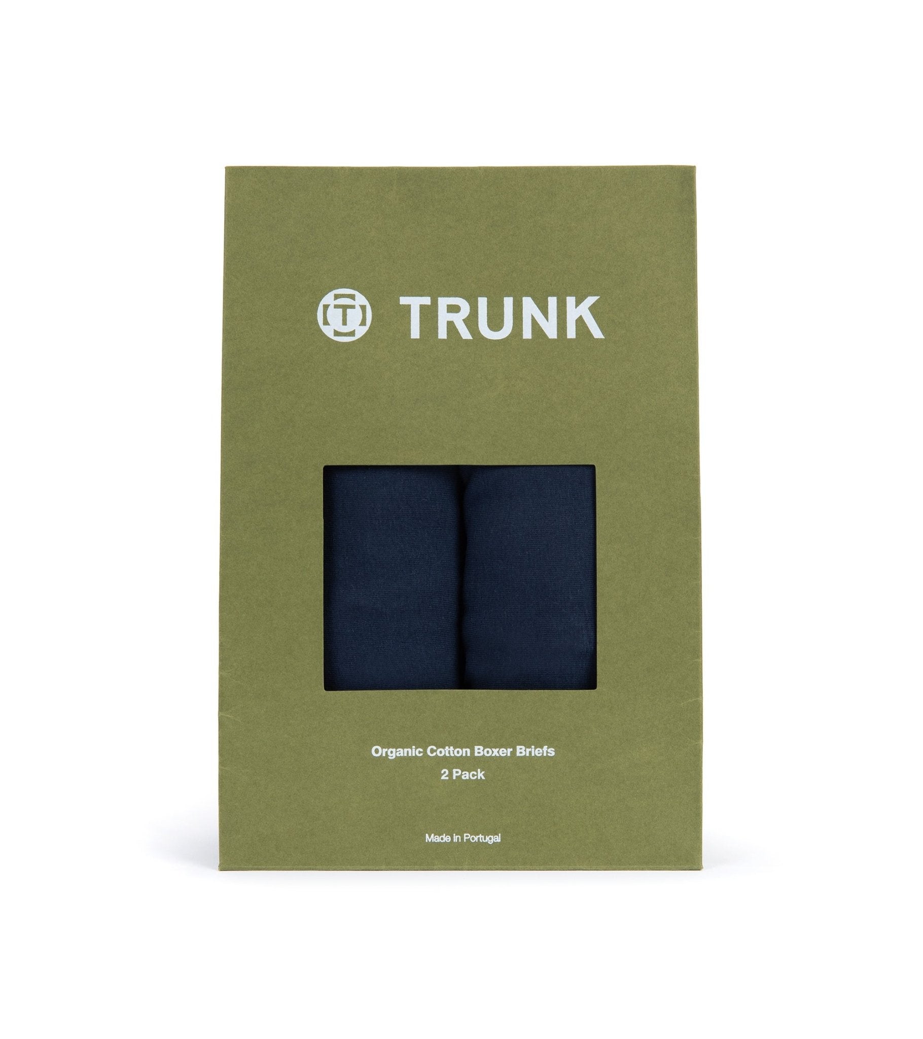 Trunk 2 Pack Organic Cotton Boxer Briefs: Navy - Trunk Clothiers