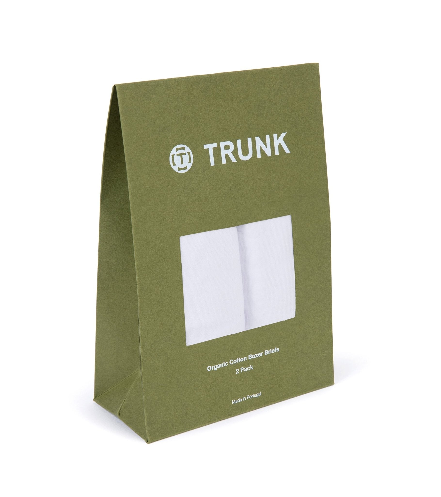 Trunk 2 Pack Organic Cotton Boxer Briefs: White - Trunk Clothiers