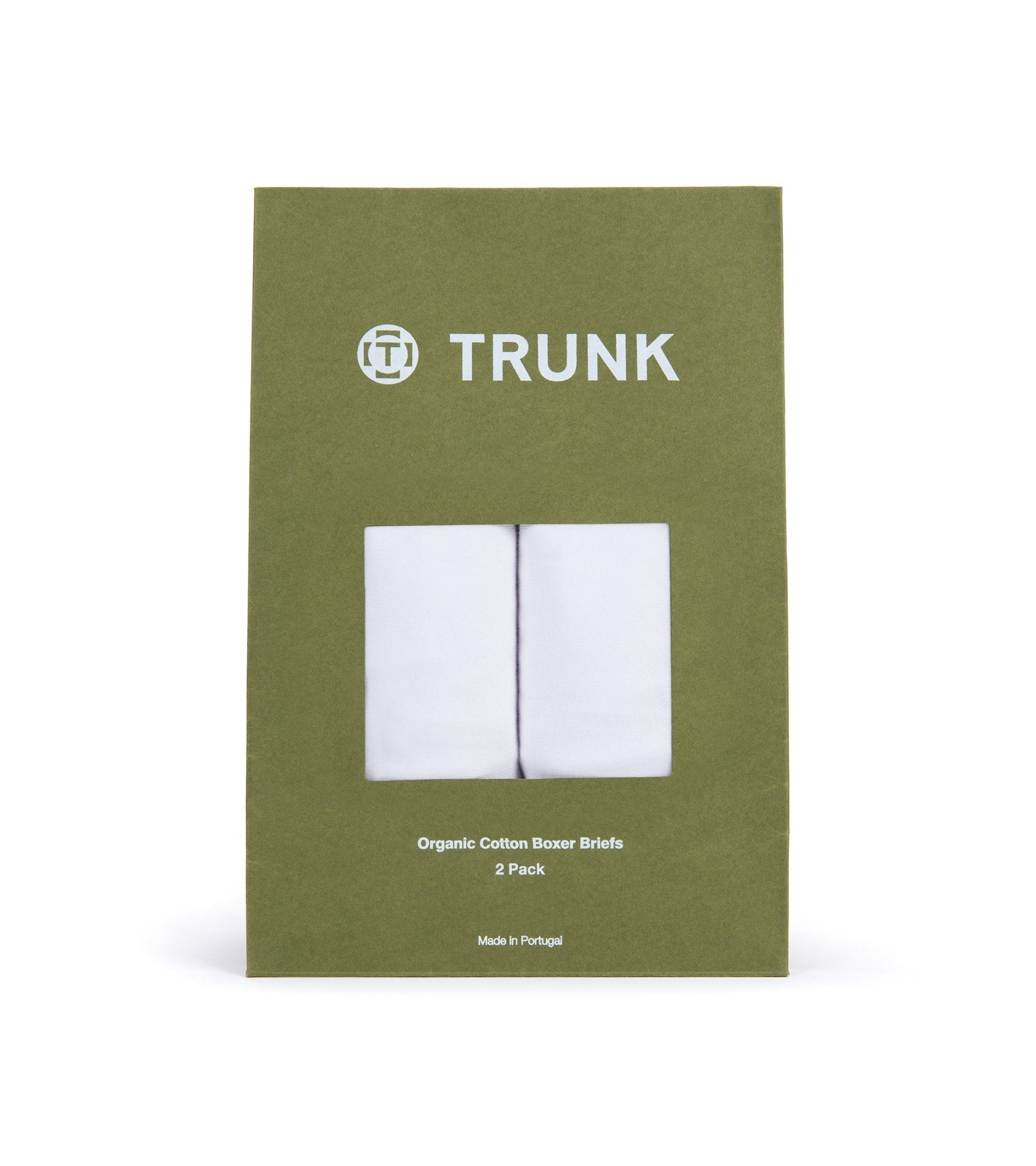 Trunk 2 Pack Organic Cotton Boxer Briefs: White - Trunk Clothiers