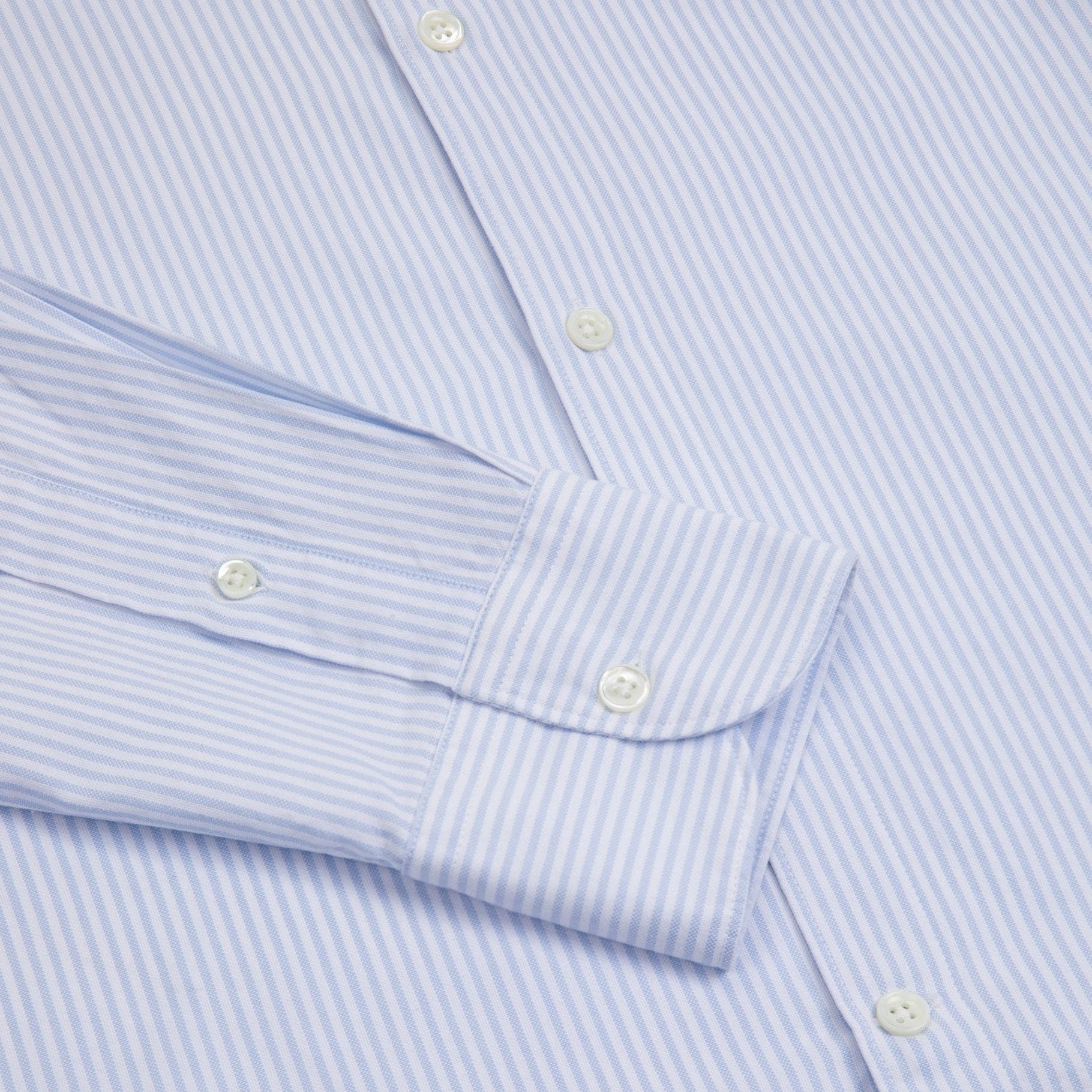 Trunk Austin Cotton Stripe Oxford Shirt: Light Blue - Trunk Clothiers