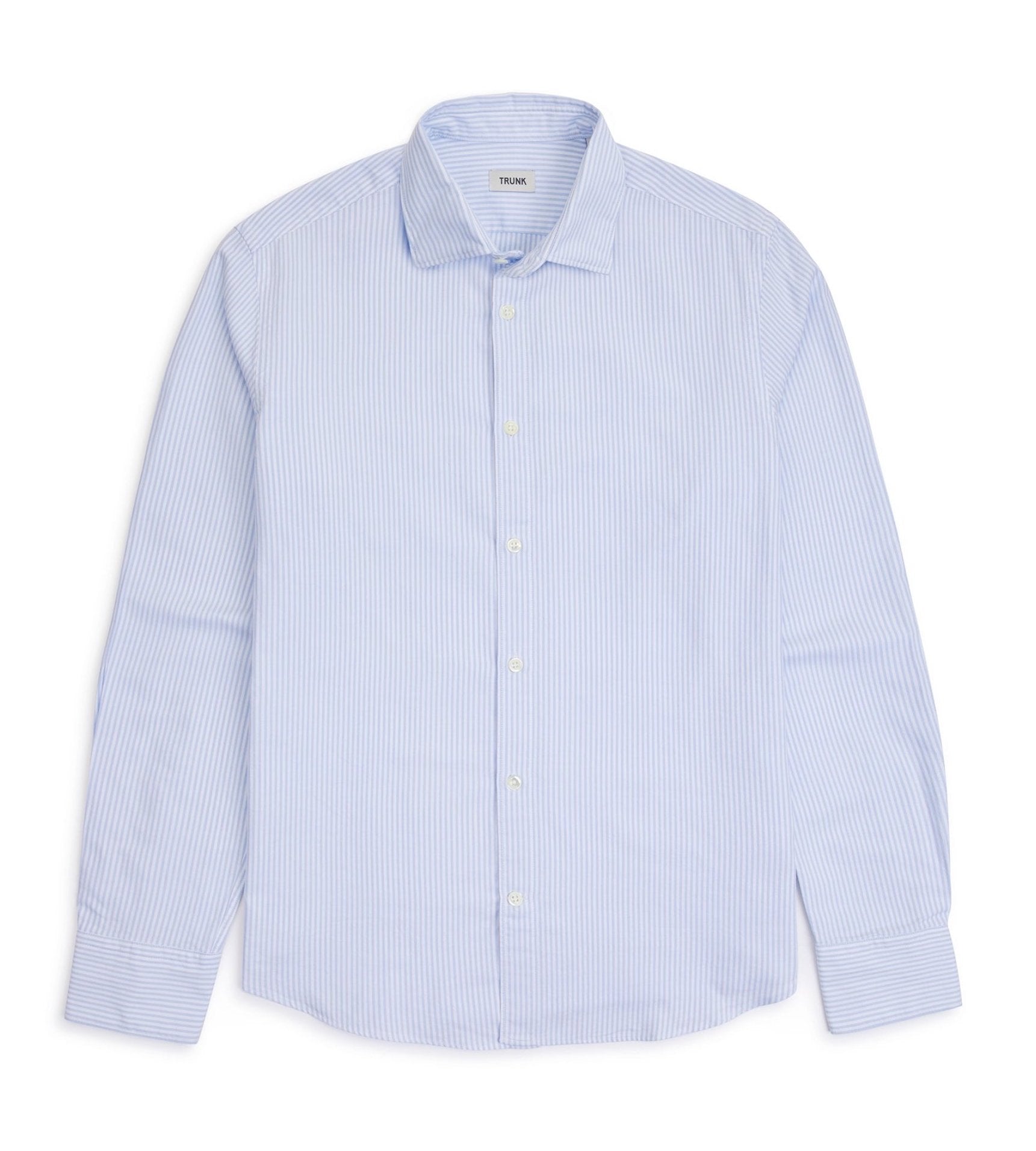 Trunk Austin Cotton Stripe Oxford Shirt: Light Blue