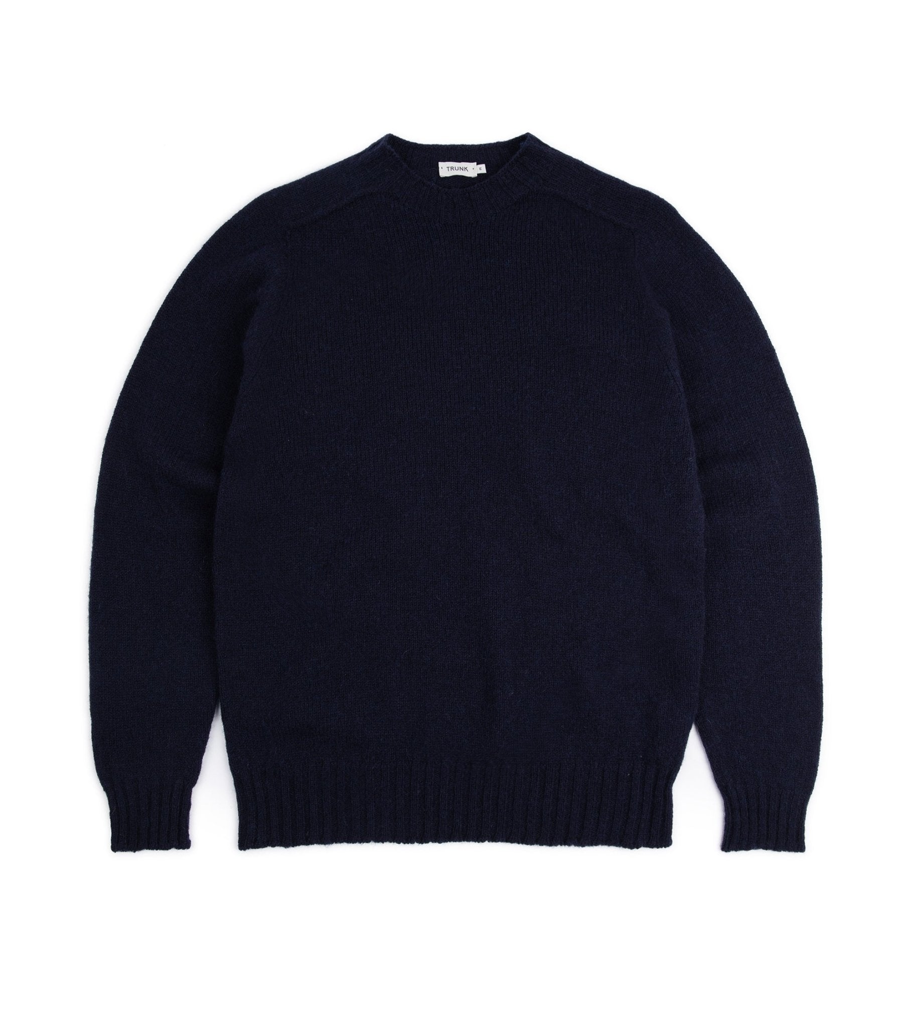 Trunk Berwick Brushed Shetland Crew Sweater: Navy - Trunk Clothiers