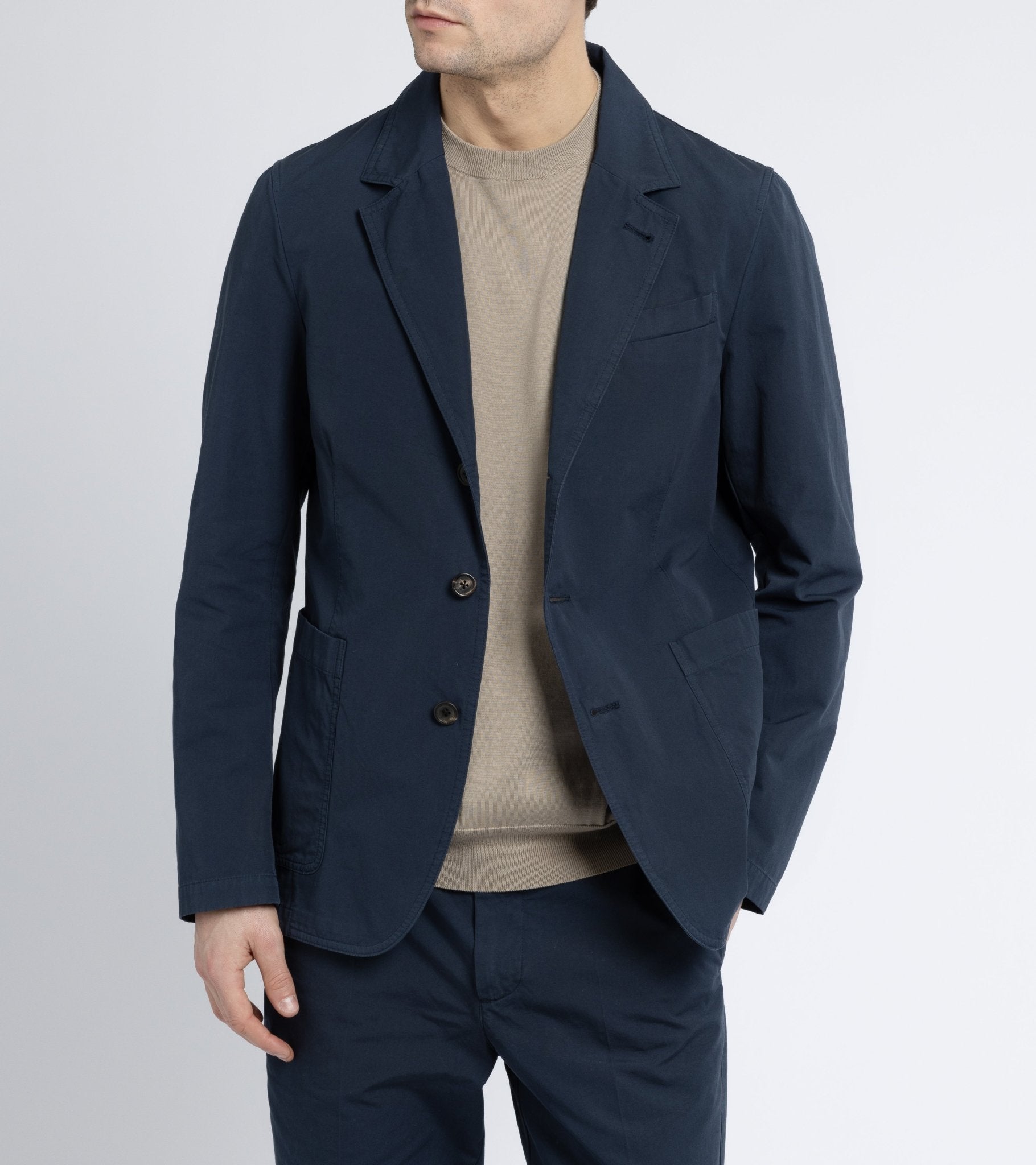 Trunk Culcross Cotton Poplin Jacket: Navy - Trunk Clothiers