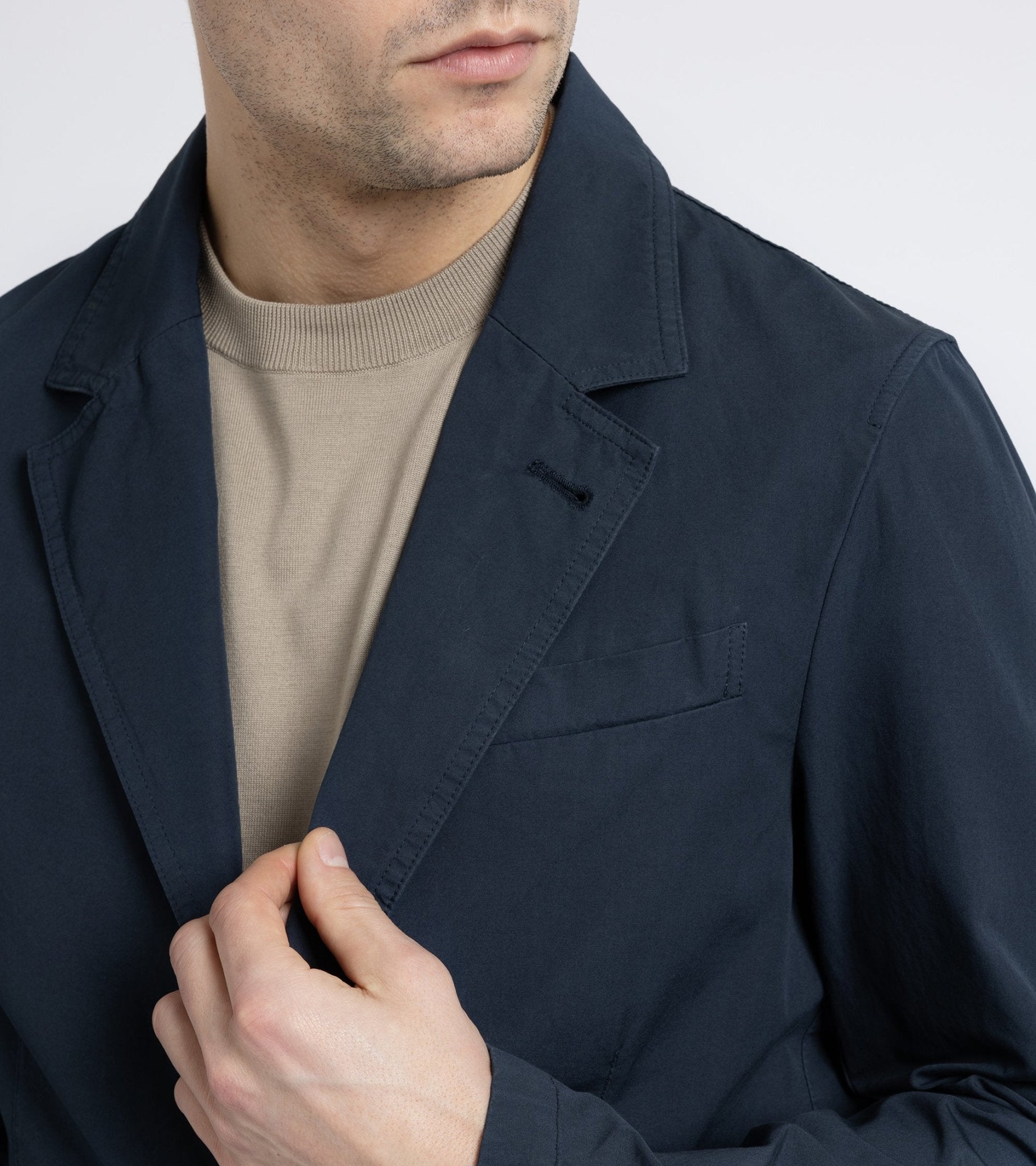 Trunk Culcross Cotton Poplin Jacket: Navy - Trunk Clothiers