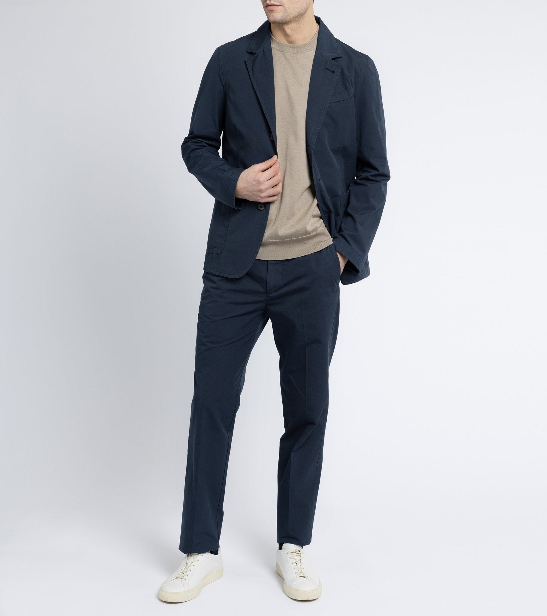 Trunk Culcross Cotton Poplin Jacket: Navy - Trunk Clothiers