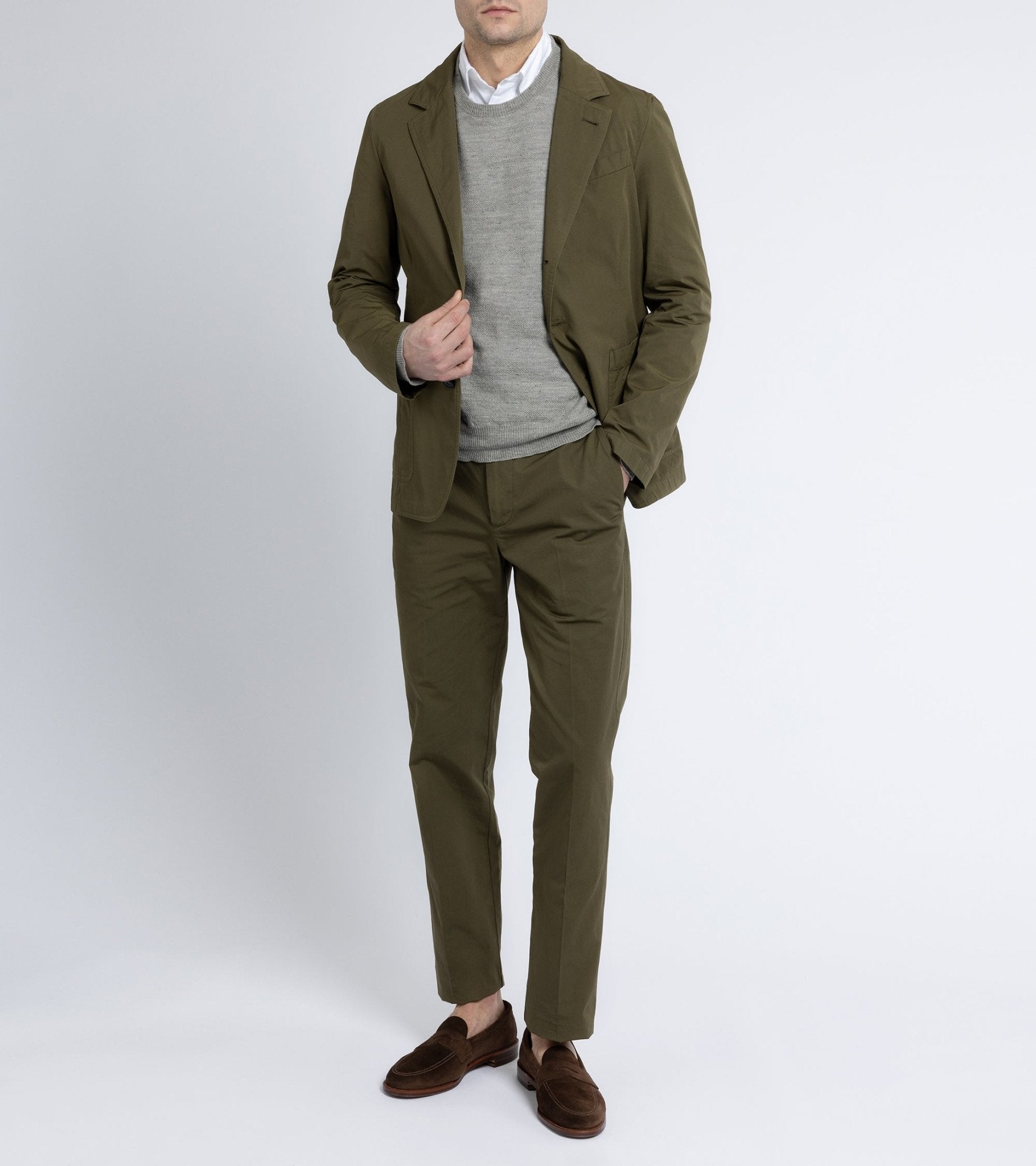 Trunk Culcross Cotton Poplin Jacket: Olive - Trunk Clothiers