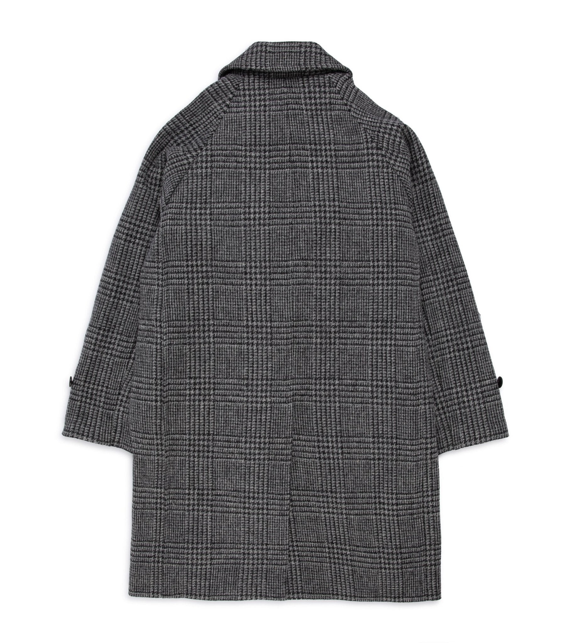 Trunk Devonshire Prince of Wales Harris Tweed Overcoat: Grey - Trunk Clothiers