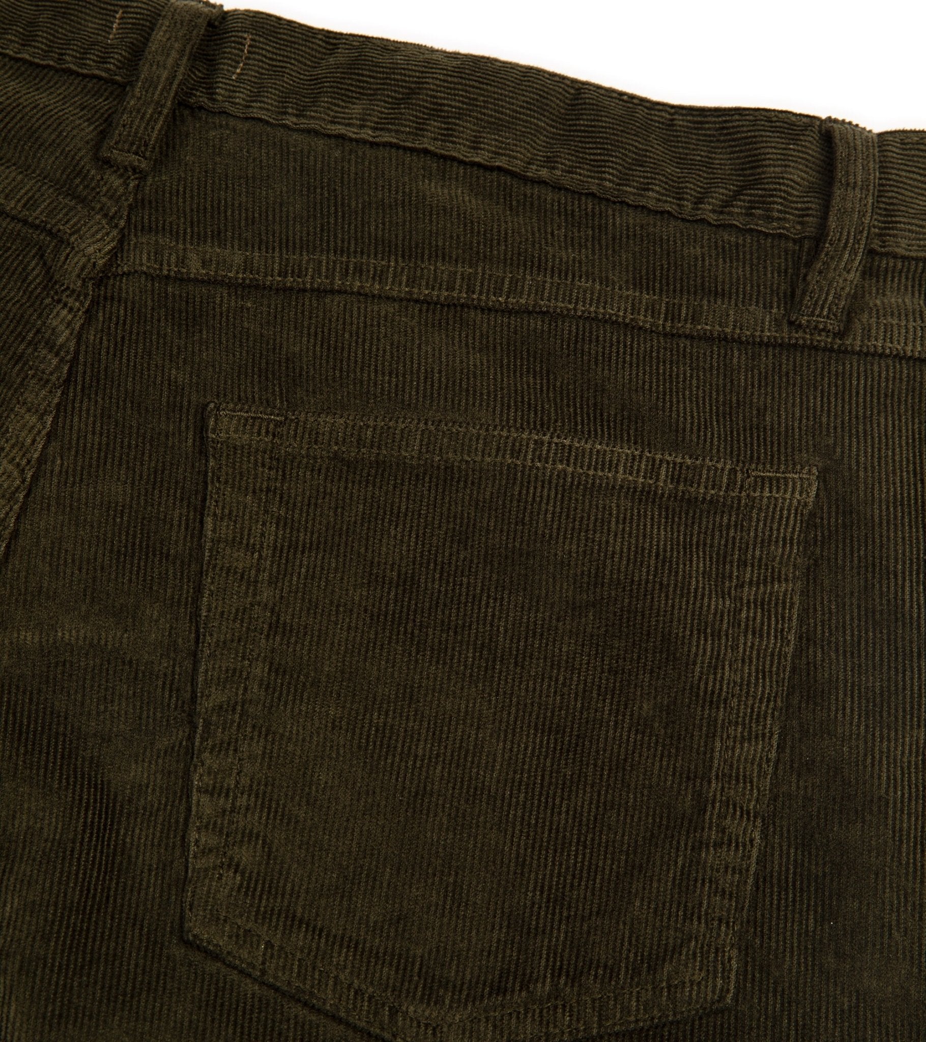 Trunk Duke Corduroy 5 Pocket Trousers: Dark Olive - Trunk Clothiers