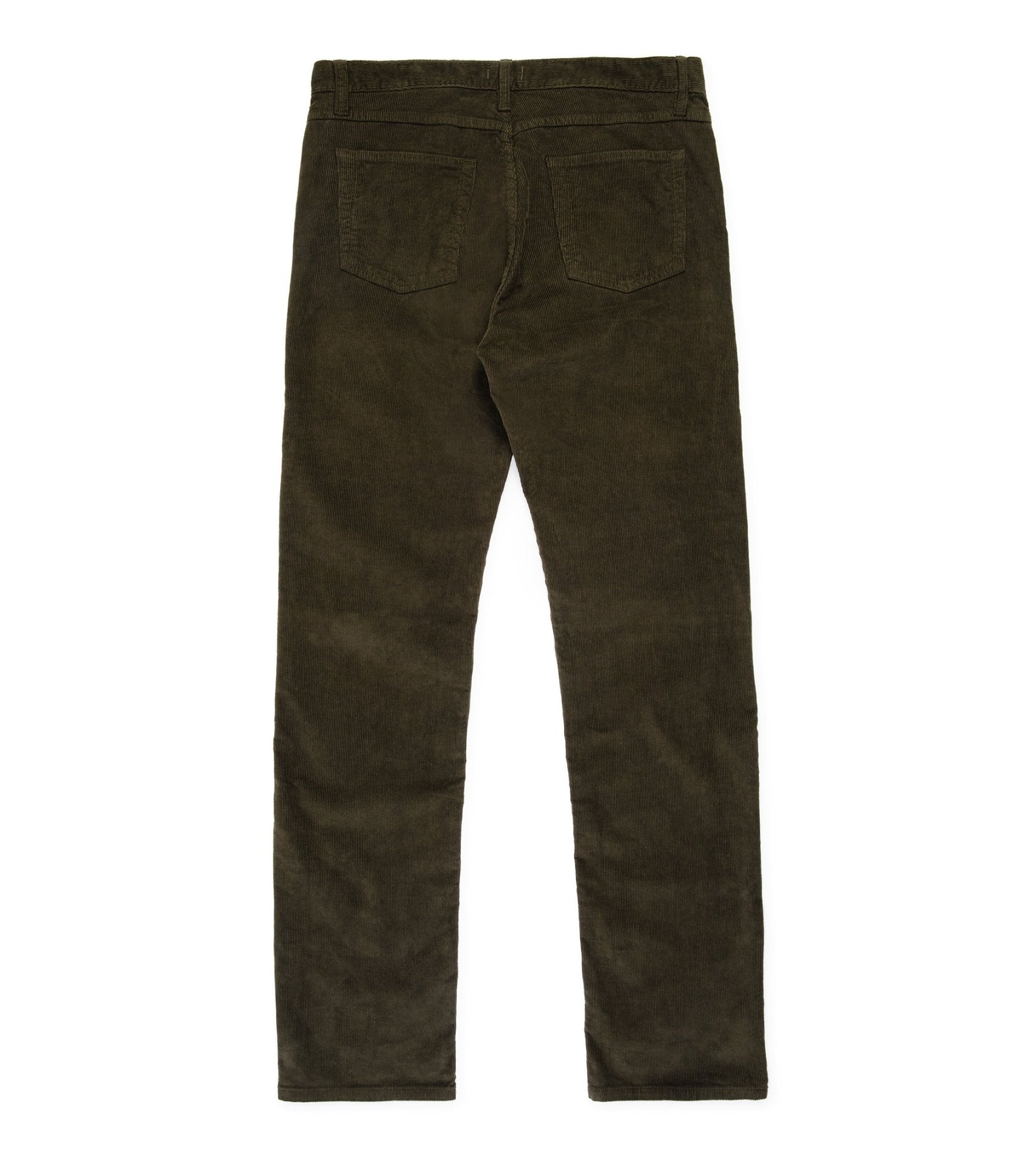 Trunk Duke Corduroy 5 Pocket Trousers: Dark Olive - Trunk Clothiers