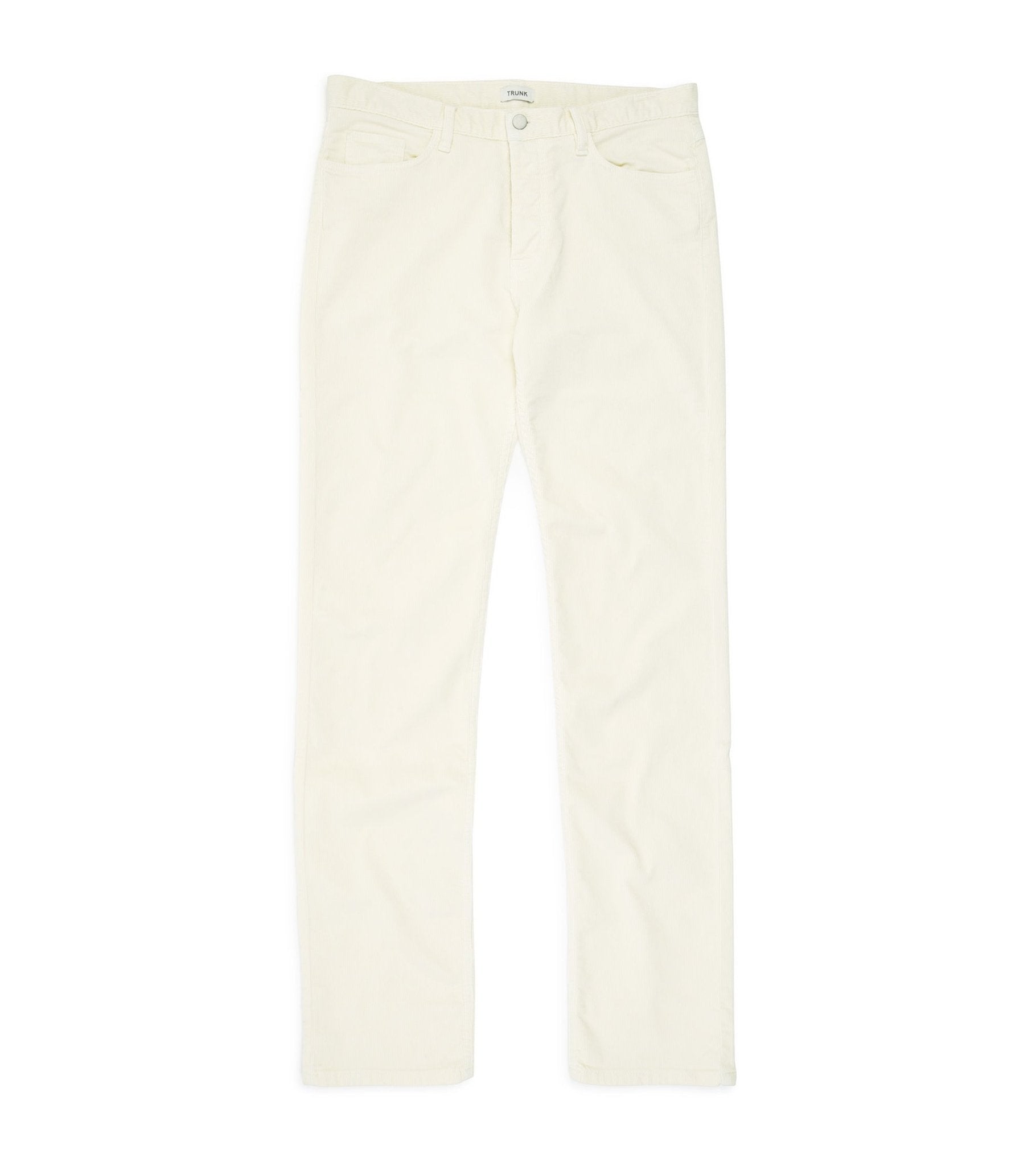 Trunk Duke Corduroy 5 Pocket Trousers: Off White - Trunk Clothiers