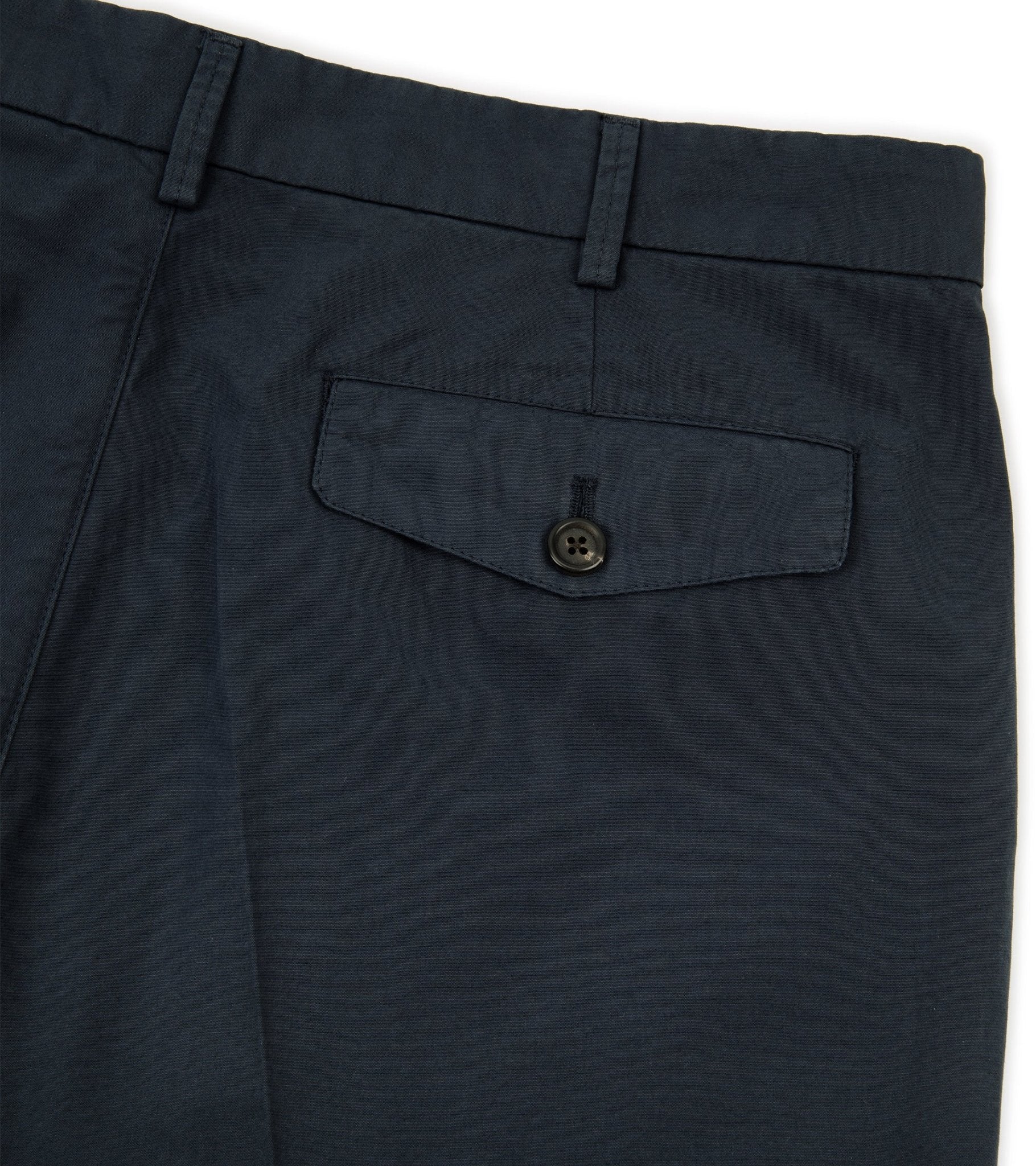 Trunk Hallam Cotton Poplin Trousers: Navy - Trunk Clothiers