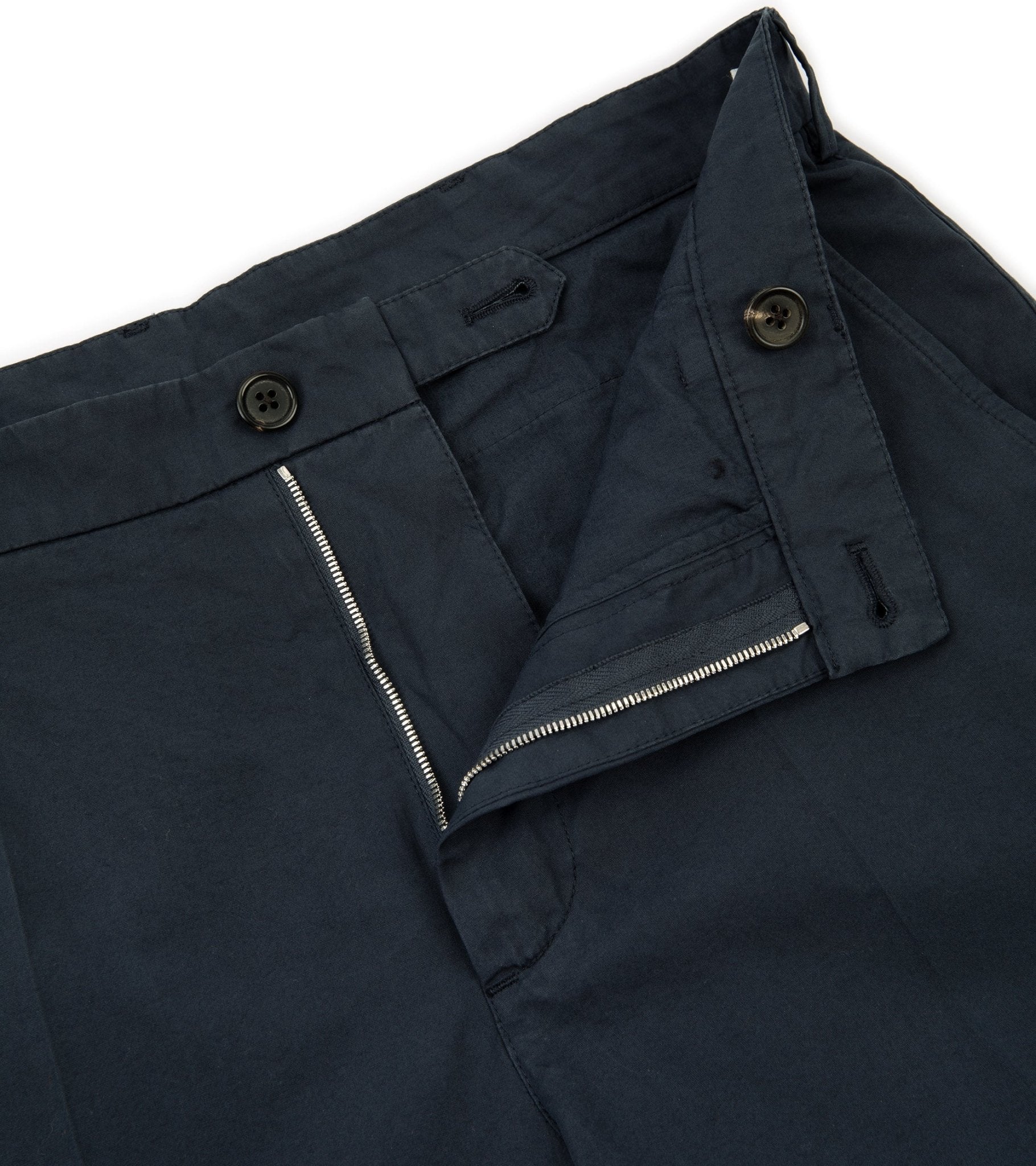 Trunk Hallam Cotton Poplin Trousers: Navy - Trunk Clothiers