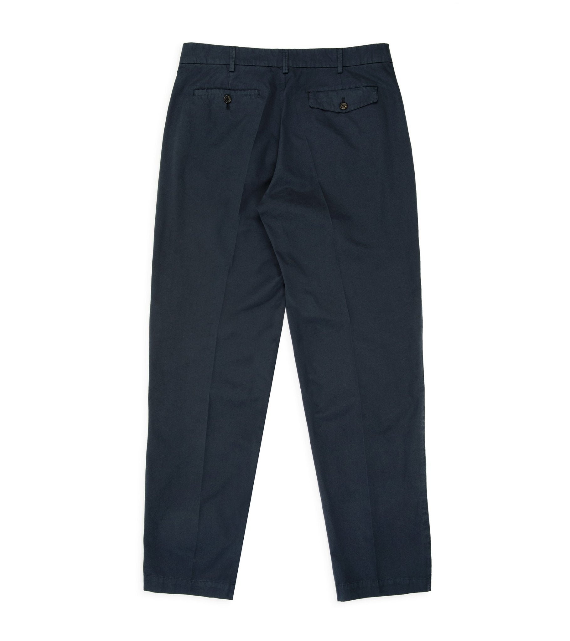 Trunk Hallam Cotton Poplin Trousers: Navy - Trunk Clothiers