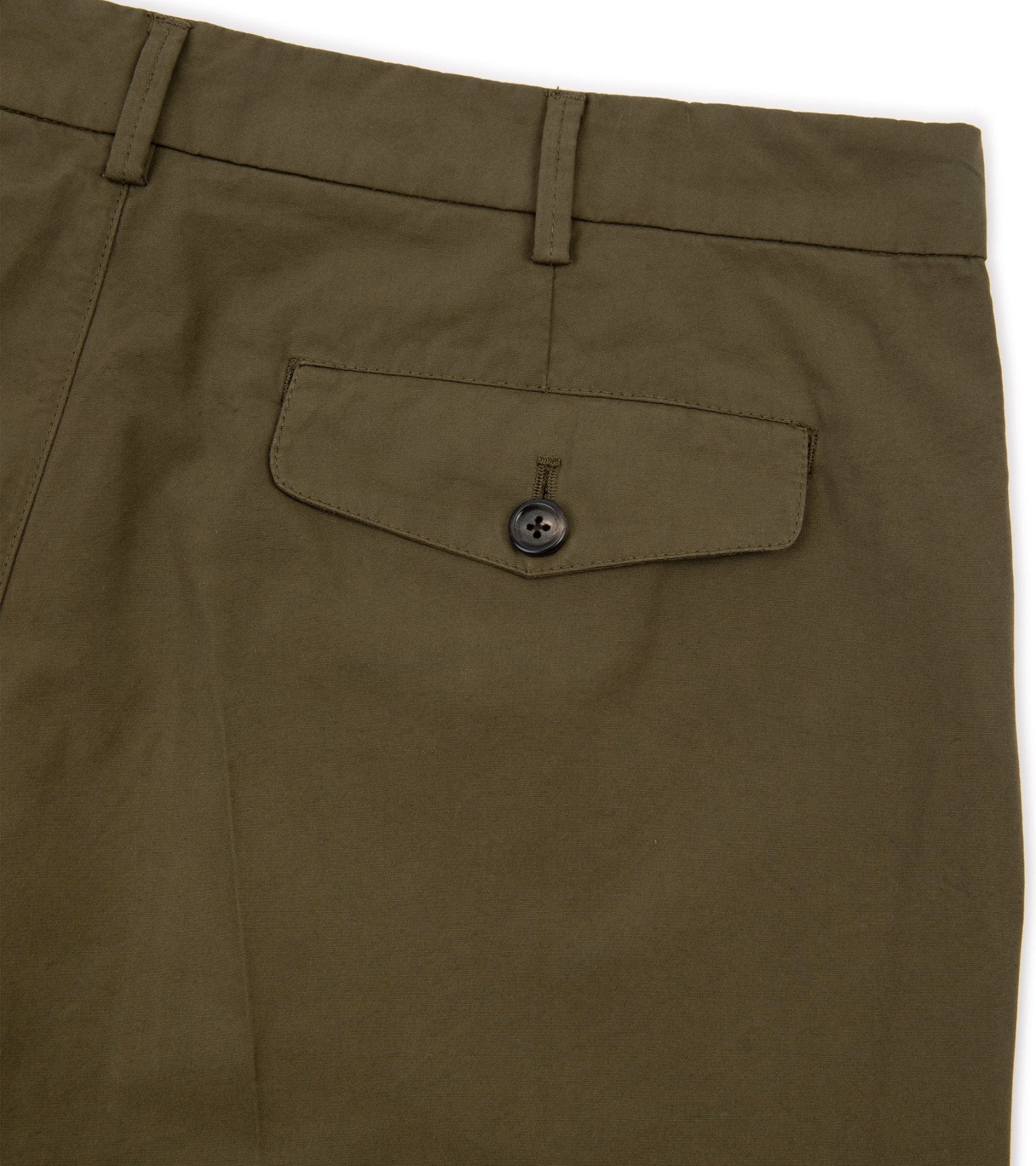 Trunk Hallam Cotton Poplin Trousers: Olive - Trunk Clothiers