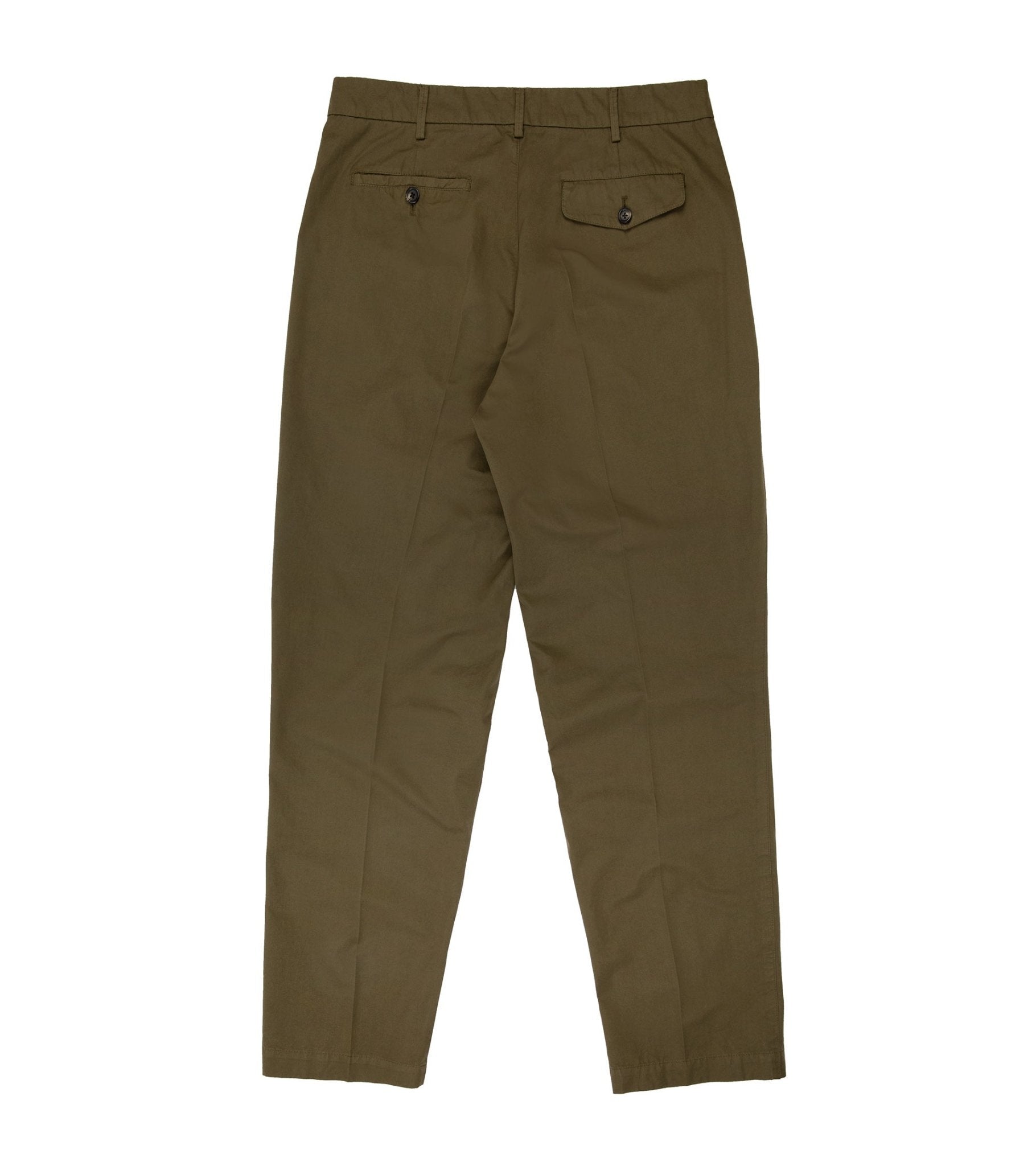 Trunk Hallam Cotton Poplin Trousers: Olive - Trunk Clothiers