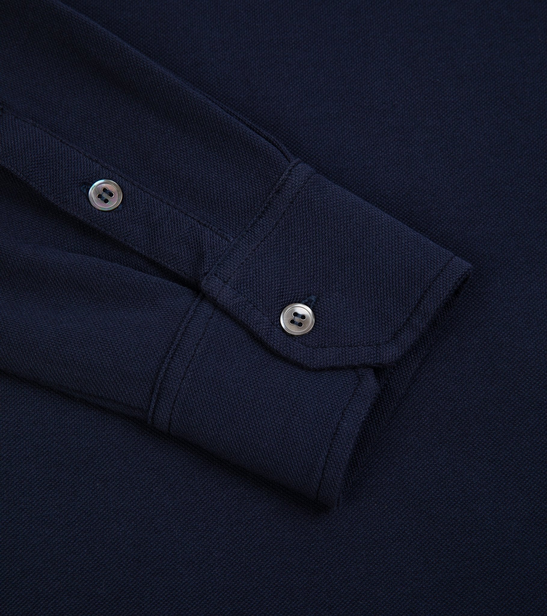 Trunk Moxon Long Sleeve Polo Shirt: Navy - Trunk Clothiers