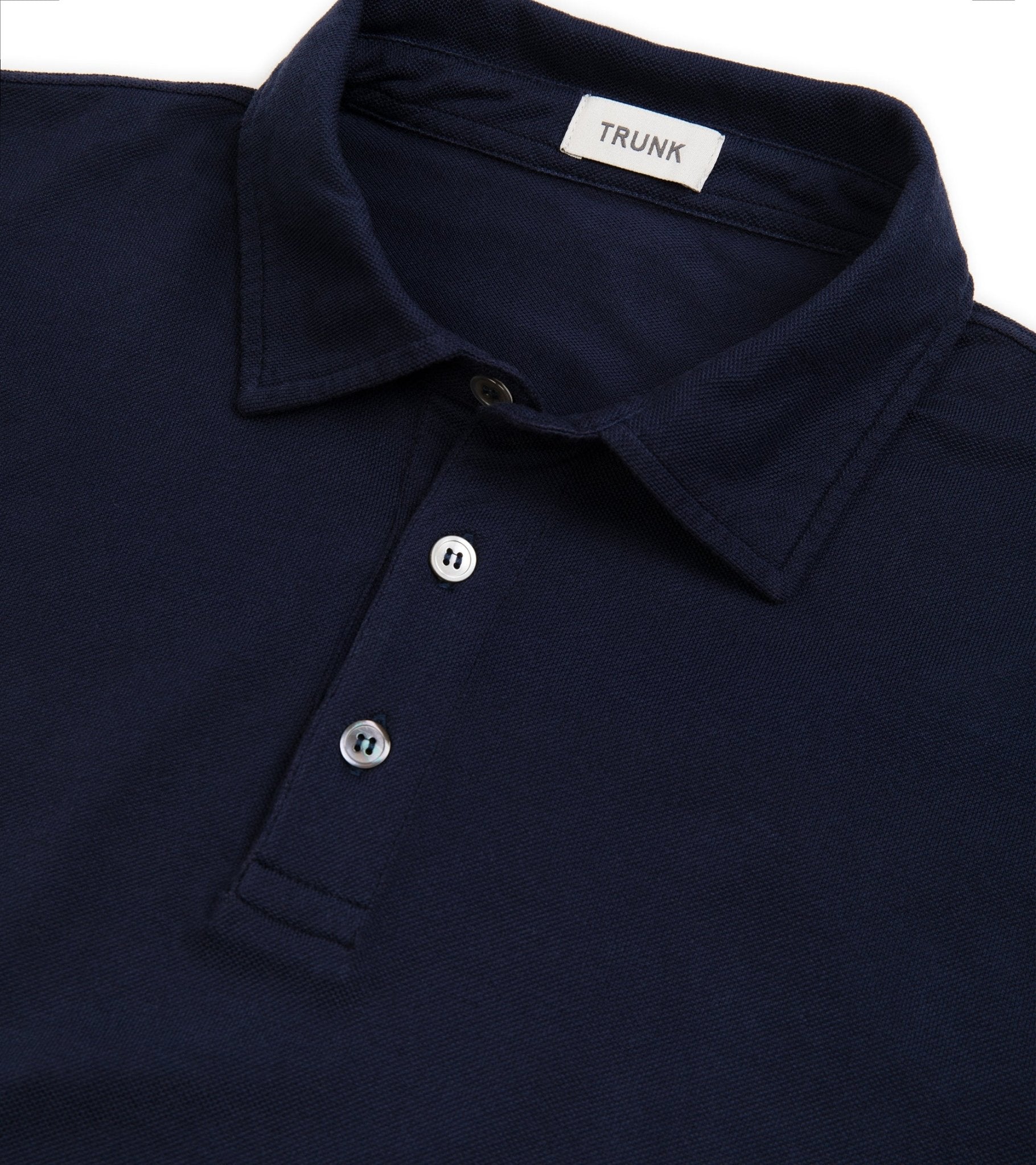 Trunk Moxon Long Sleeve Polo Shirt: Navy - Trunk Clothiers