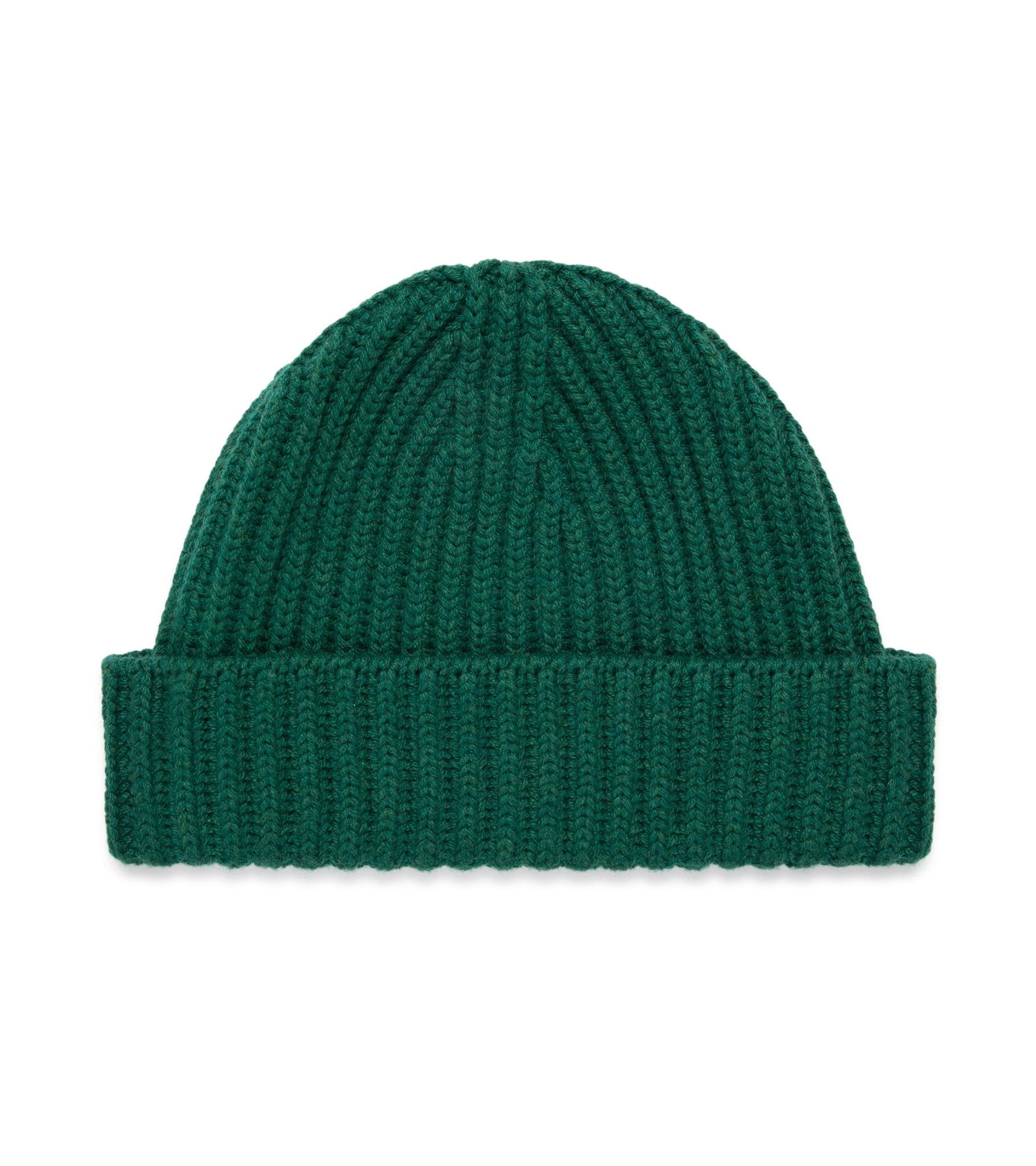 Trunk Ribbed Cashmere Beanie: Malachite Green - Trunk Clothiers