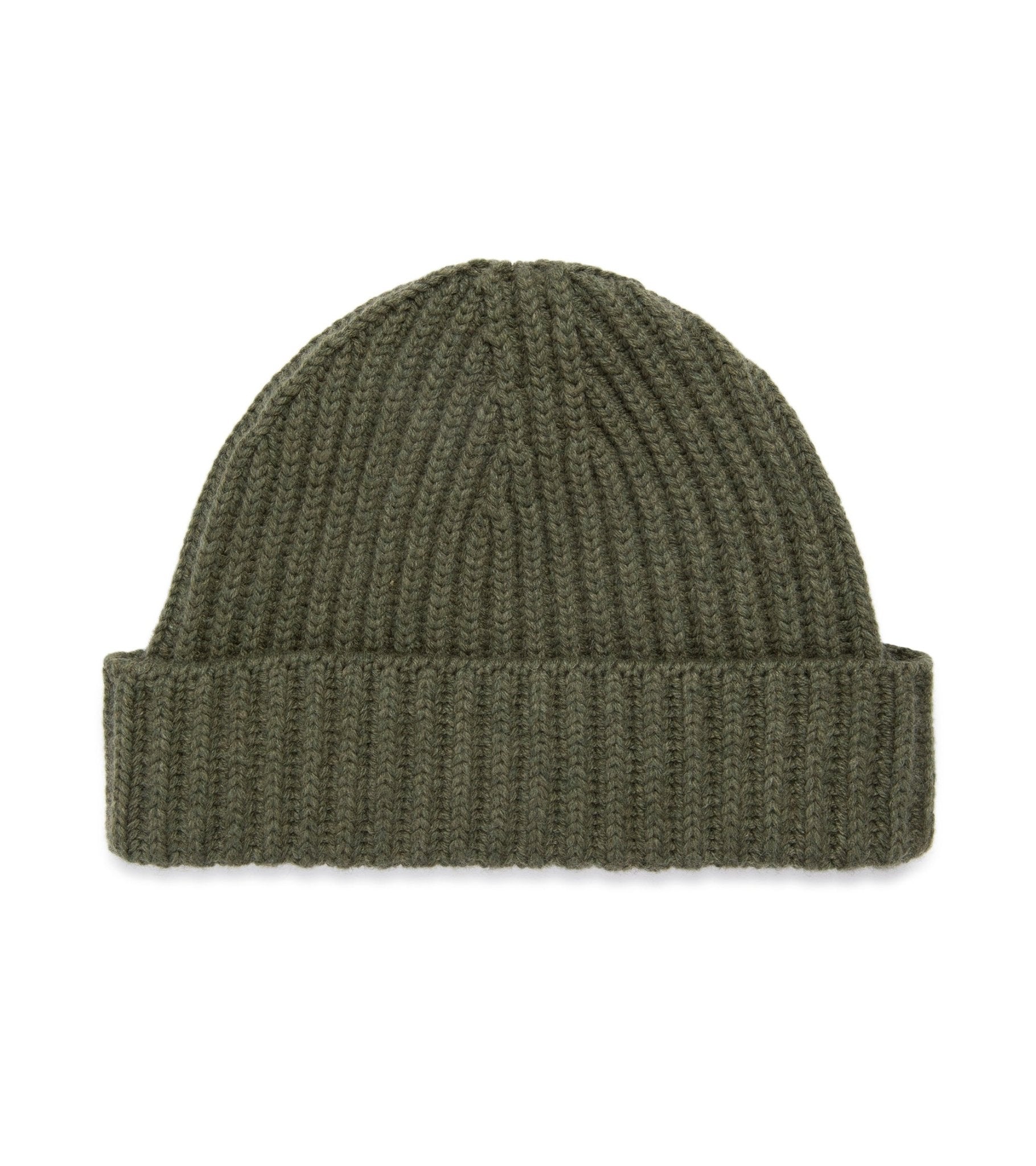 Trunk Ribbed Cashmere Beanie: Olive - Trunk Clothiers