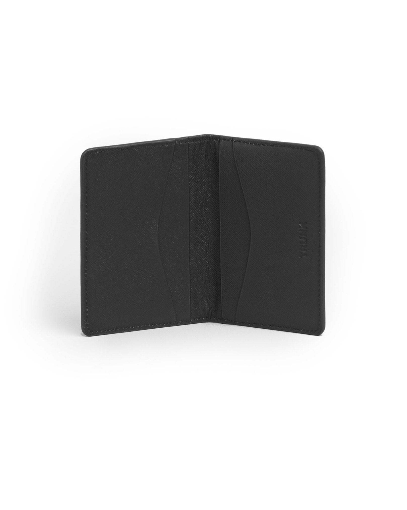 Trunk Saffiano Leather Bifold Cardholder: Charcoal - Trunk Clothiers