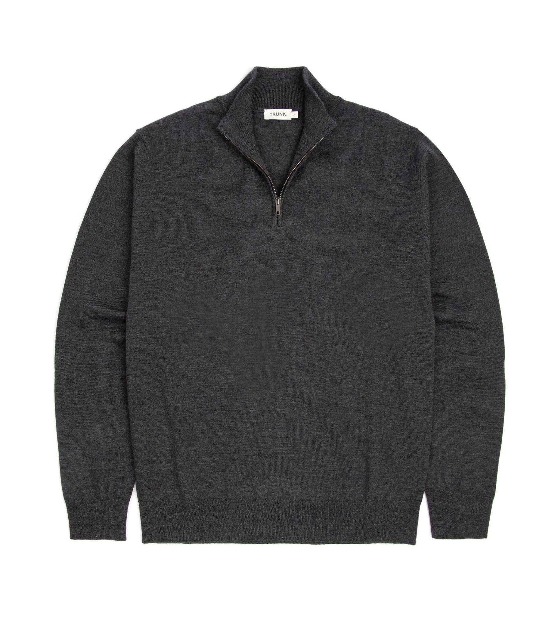 Trunk Trebeck Merino Half Zip Sweater: Charcoal - Trunk Clothiers