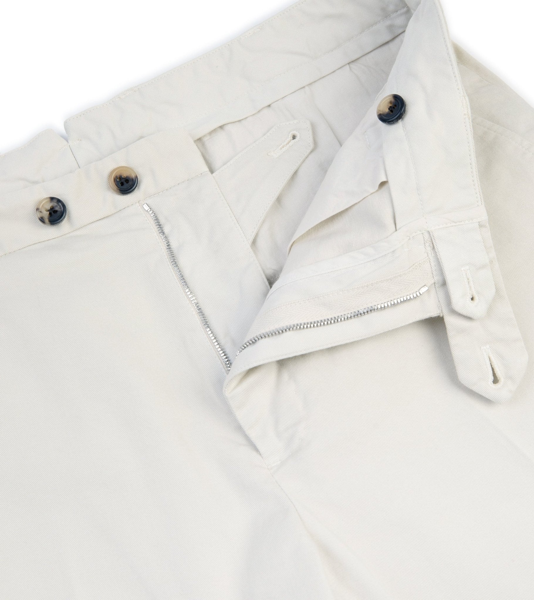 Trunk Welbeck Flat Front Cotton Trousers: Bone - Trunk Clothiers