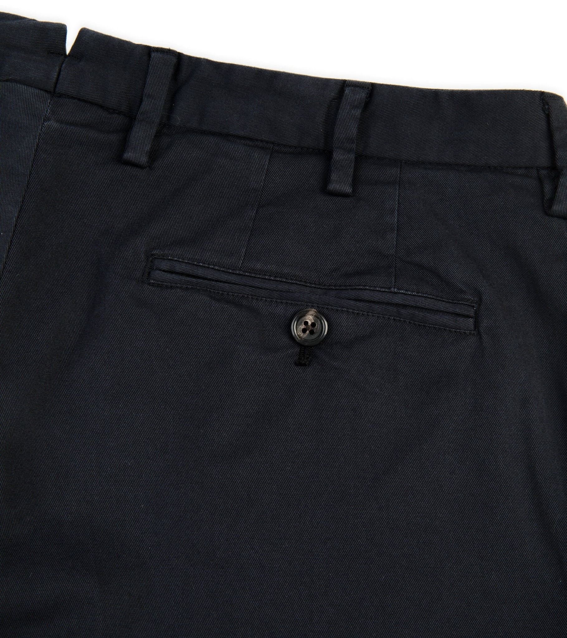 Trunk Welbeck Flat Front Cotton Trousers: Navy - Trunk Clothiers